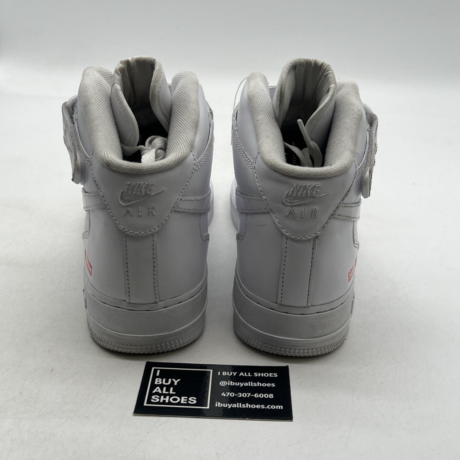 Size 10 - Nike Supreme x Air Force 1 Mid Box Logo - Triple White (FZ8784-100)