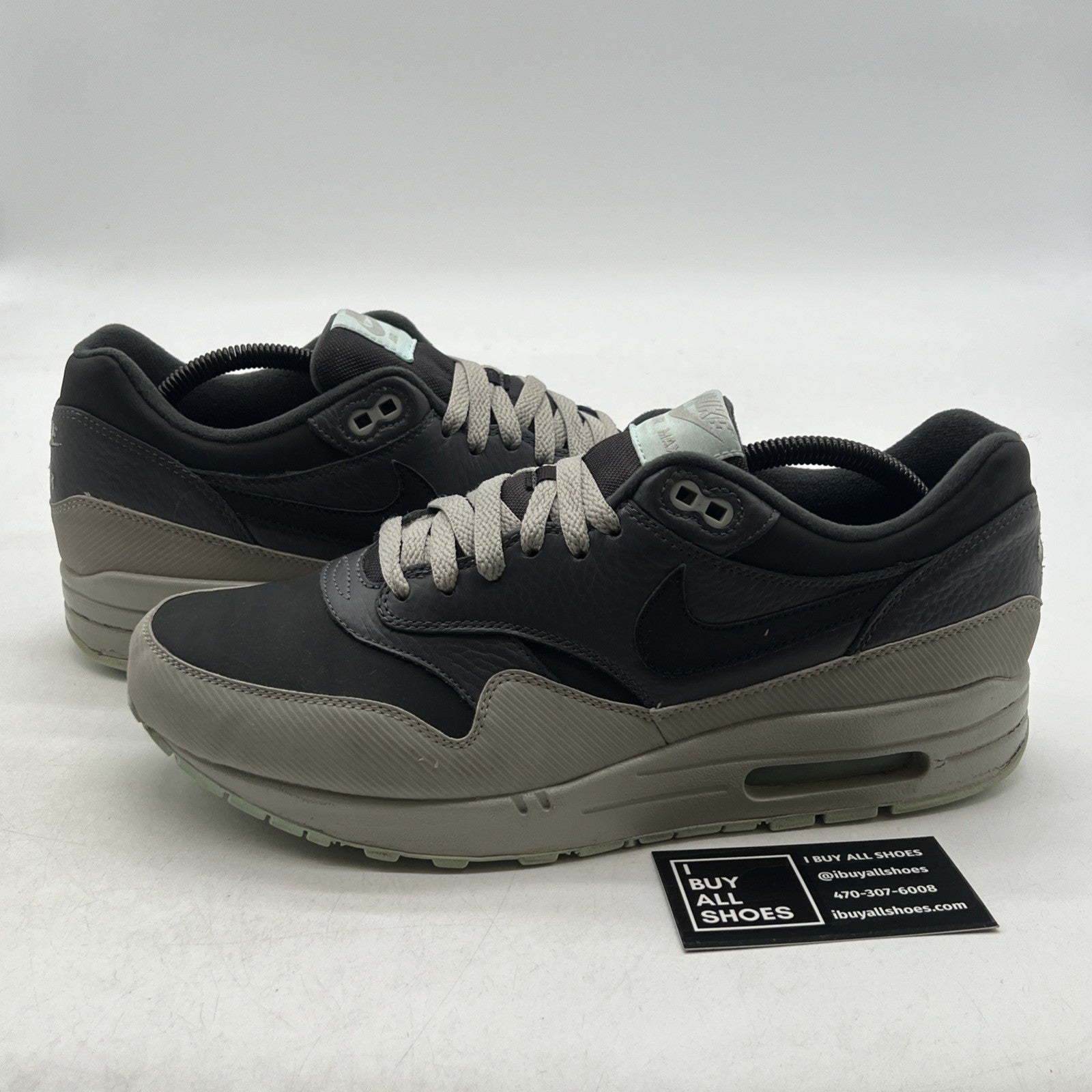 Size 10 - Nike Air Max 1 Leather Dark Ash (654466-201)