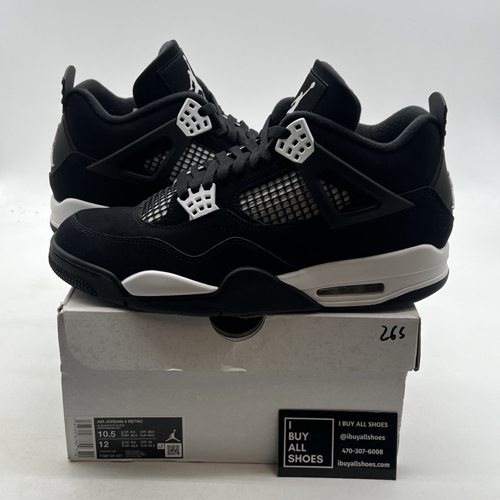 Size 10.5 - Air Jordan 4 Retro White Thunder (FQ8138-001)