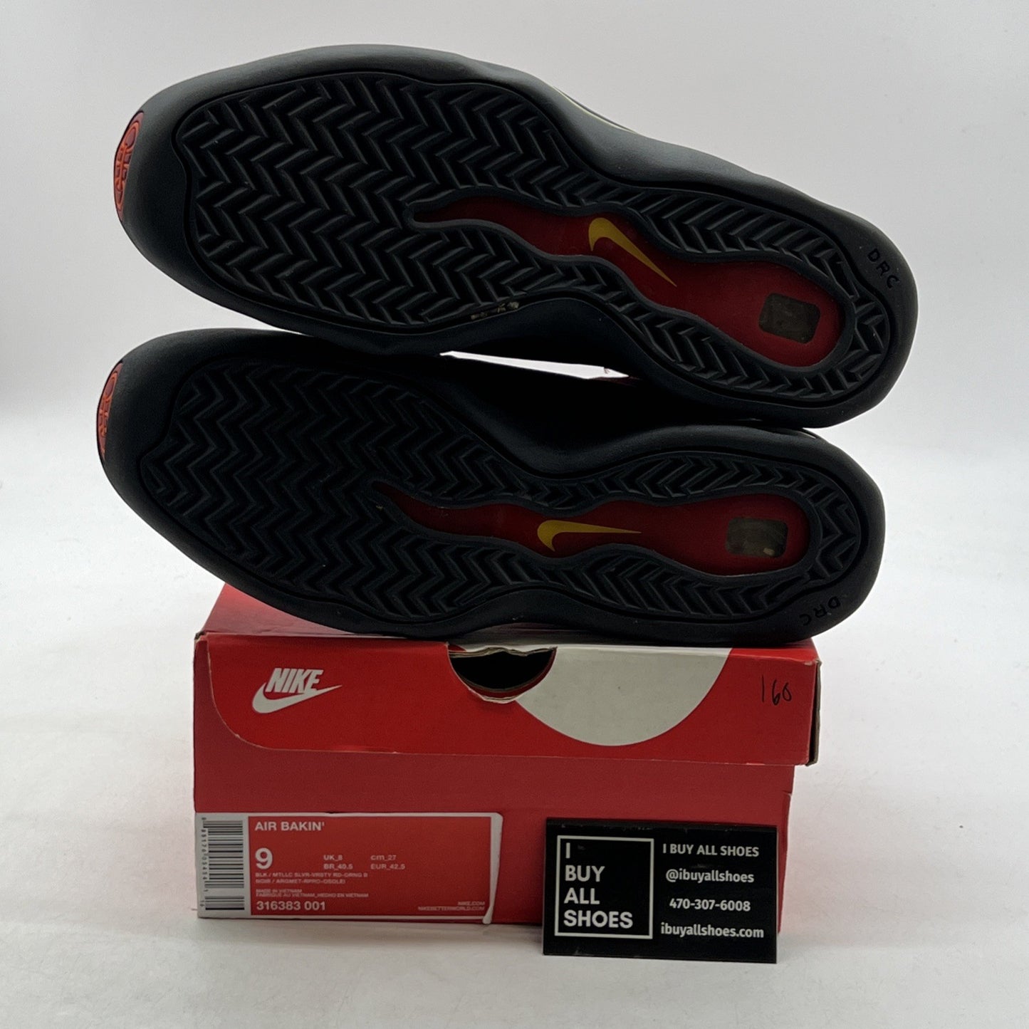Size 9 - Nike Air Bakin 2013 Black Red (316383-001)