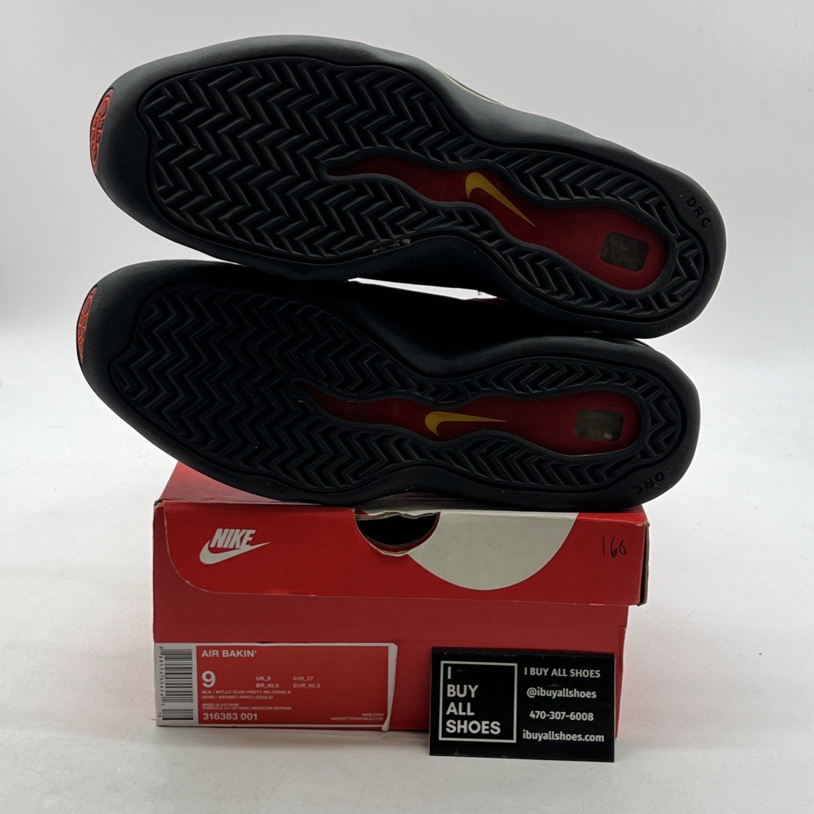 Size 9 - Nike Air Bakin 2013 Black Red (316383-001)