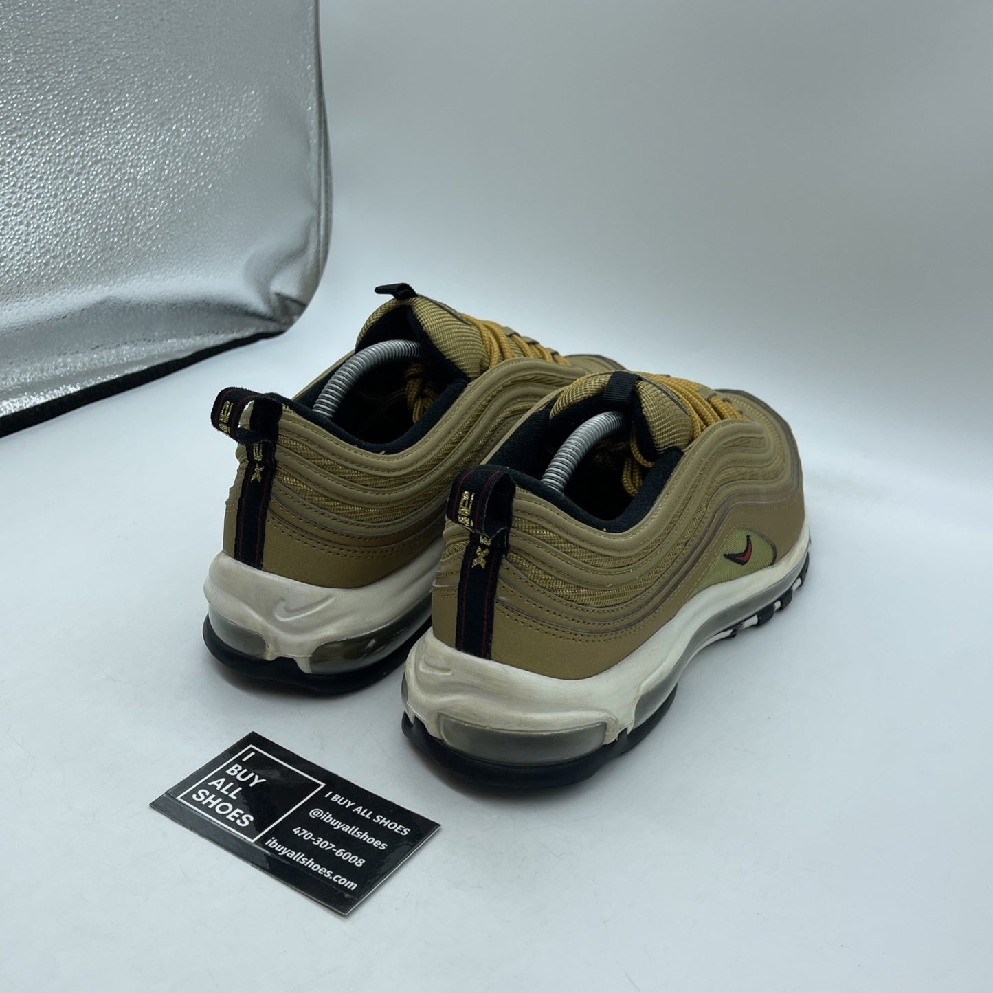 Size 10.5 - Nike Air Max 97 OG QS Metallic Gold Suede Leather (884421-700)