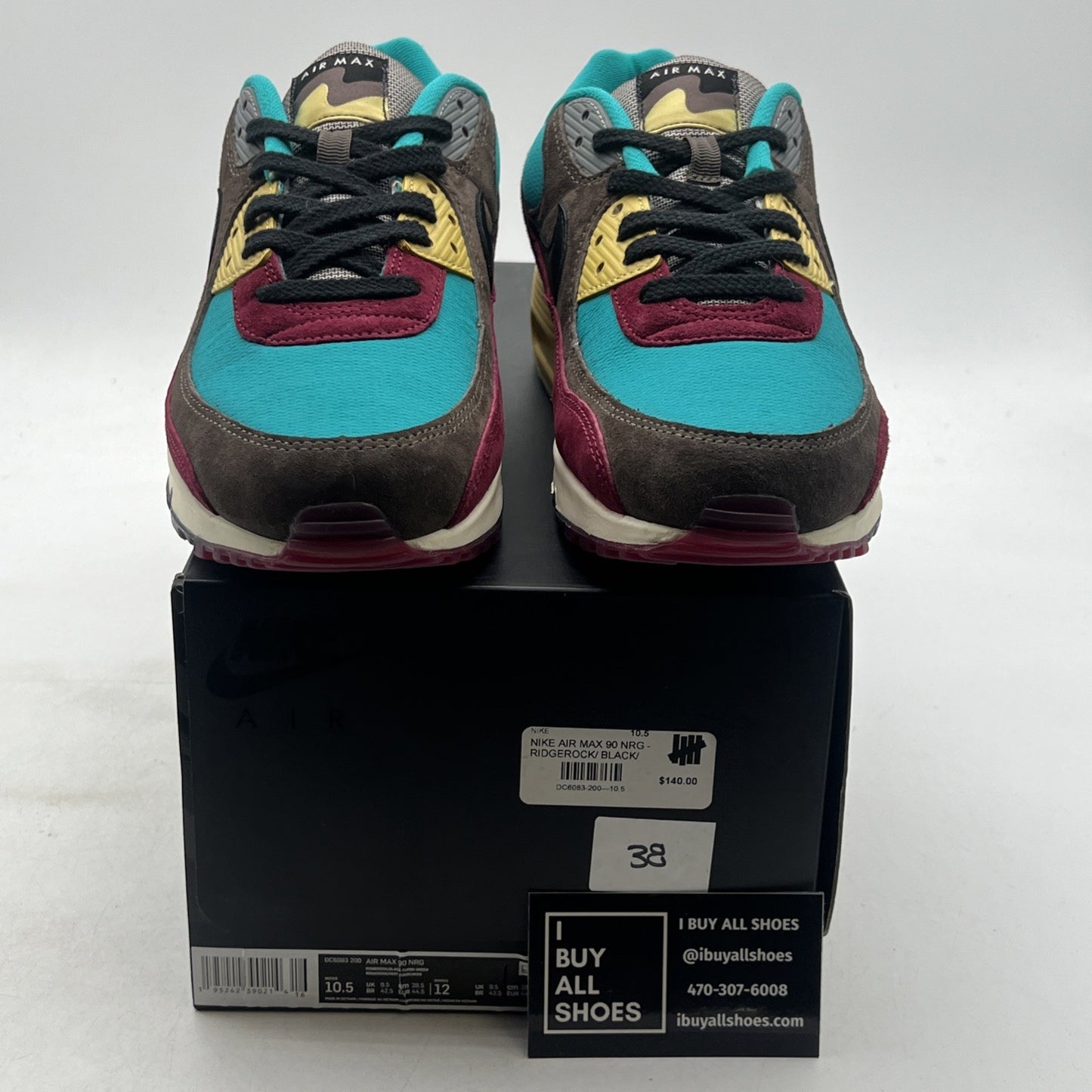 Size 10.5 - Nike Air Max 90 NRG Ridgerock Turbo Green Athletic Shoes DC6083-200