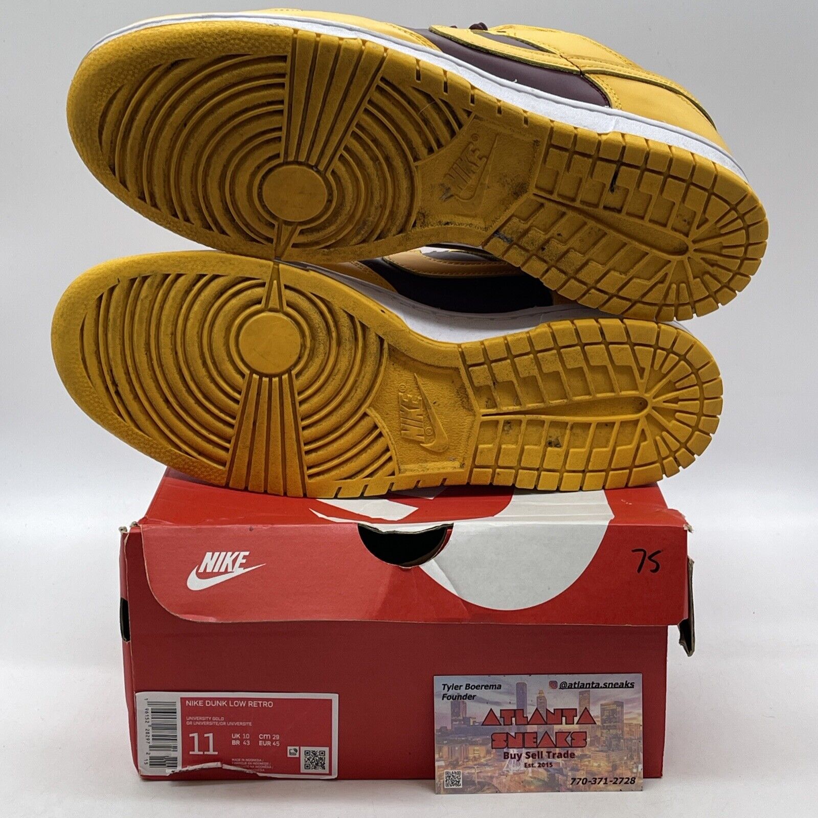 Size 11 - Nike Dunk Low Retro Arizona State Yellow Burgundy Leather (DD1391-702)