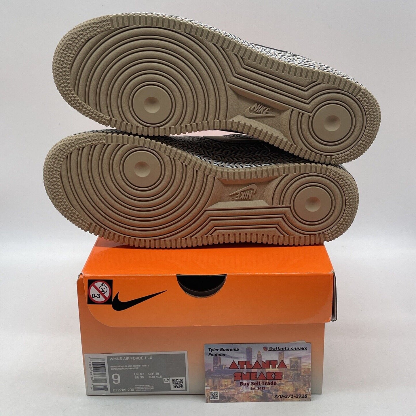 Size 9W - Nike Air Force 1 LX United in Victory - Hemp Brown White (DZ2789-200)