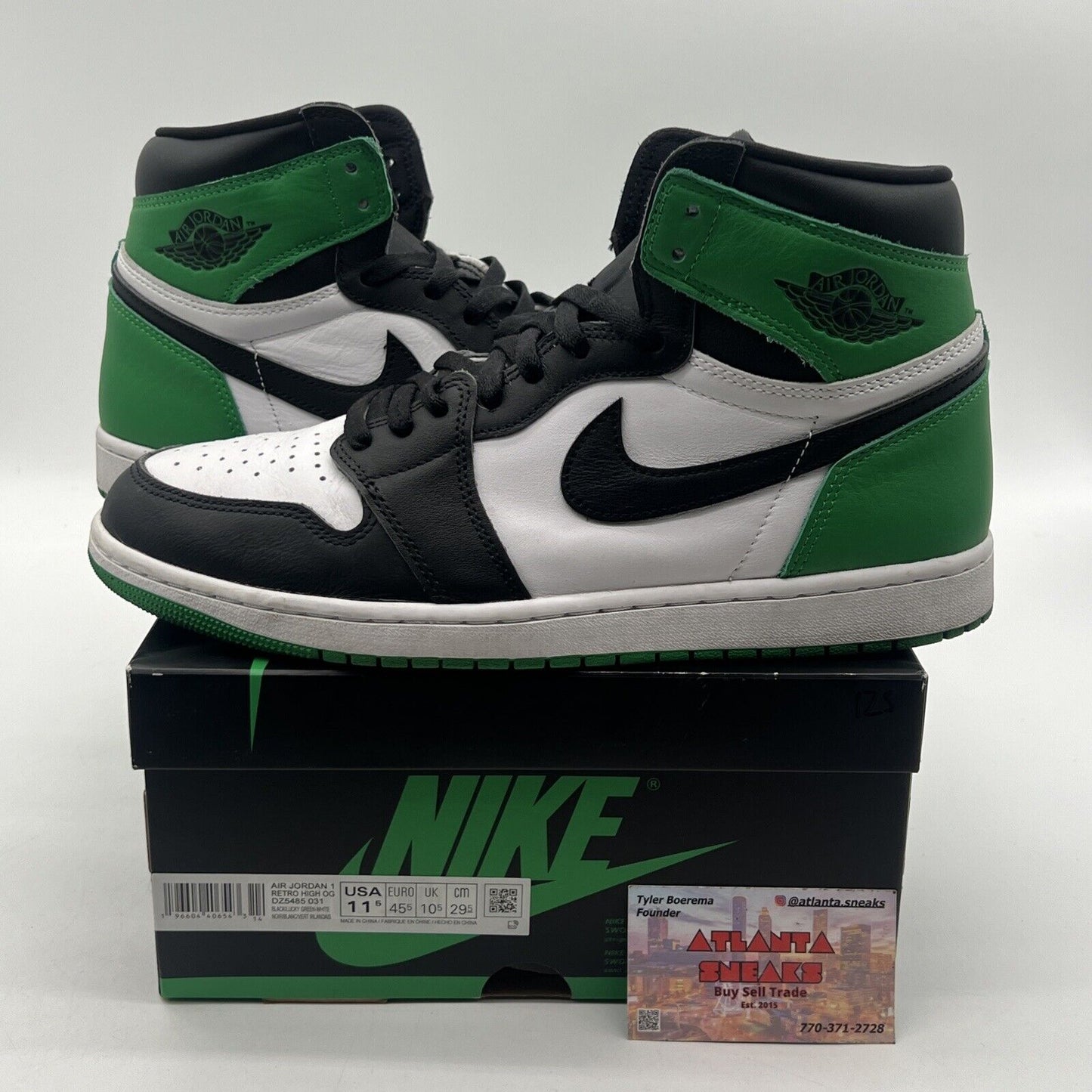 Size 11.5 - Air Jordan 1 Retro OG High Lucky Green Black White (DZ5485-031)