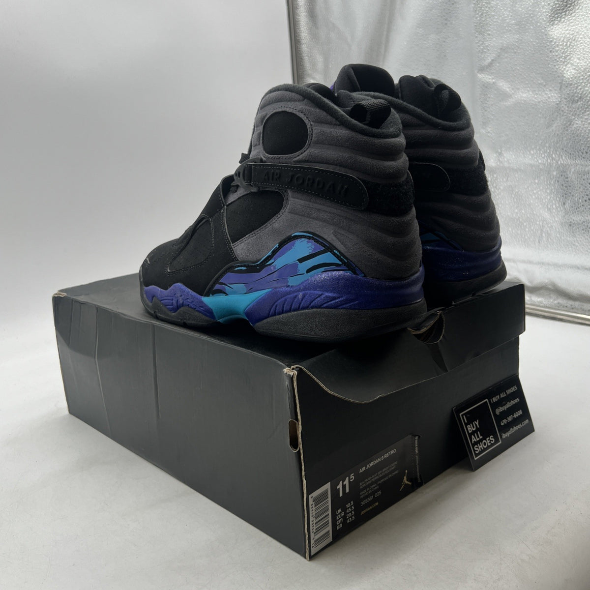 Size 11.5 - Air Jordan 8 Retro Aqua 2015 (305381-025)