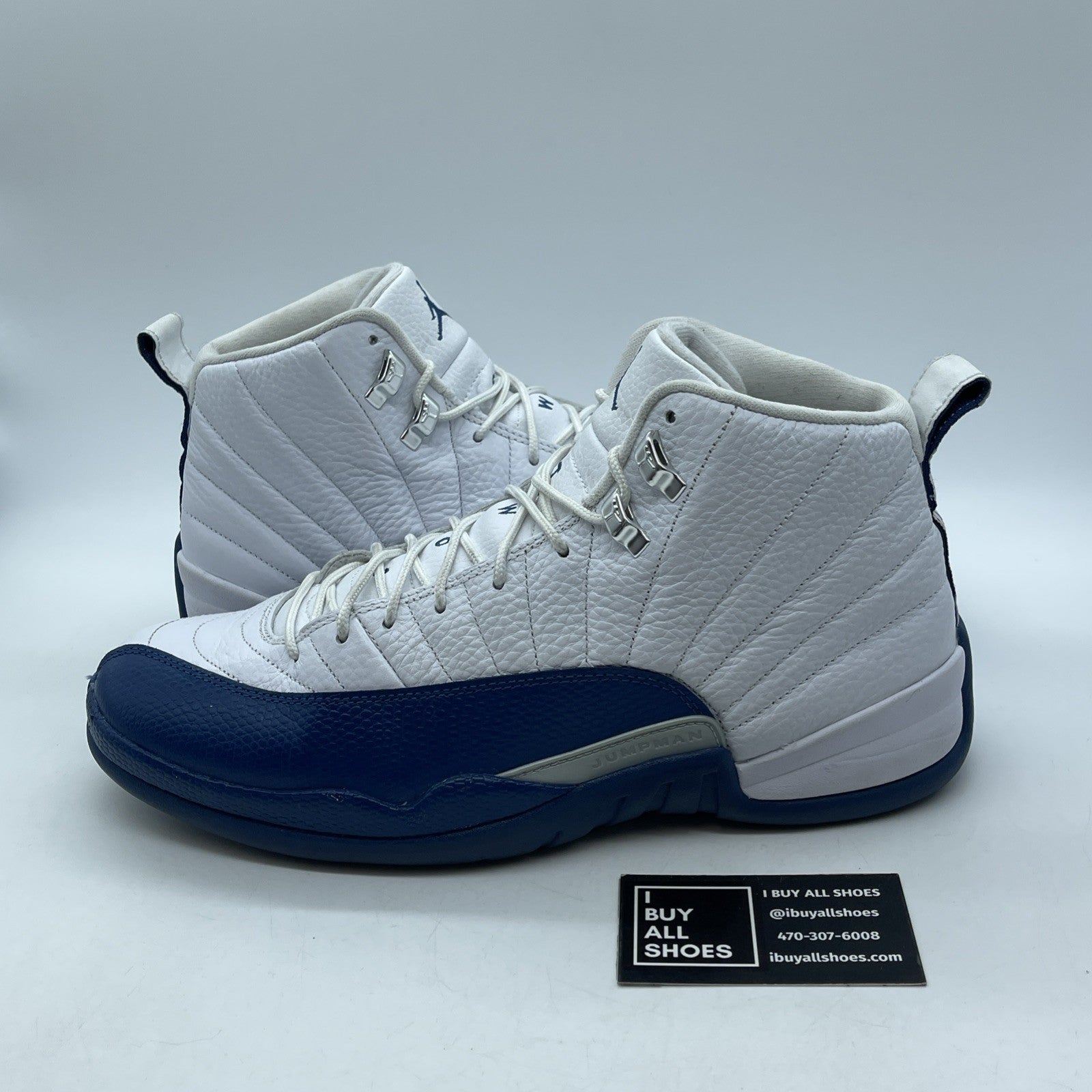Size 11.5 - Jordan 12 Retro French Blue 2016 White Red Leather (130690-113)