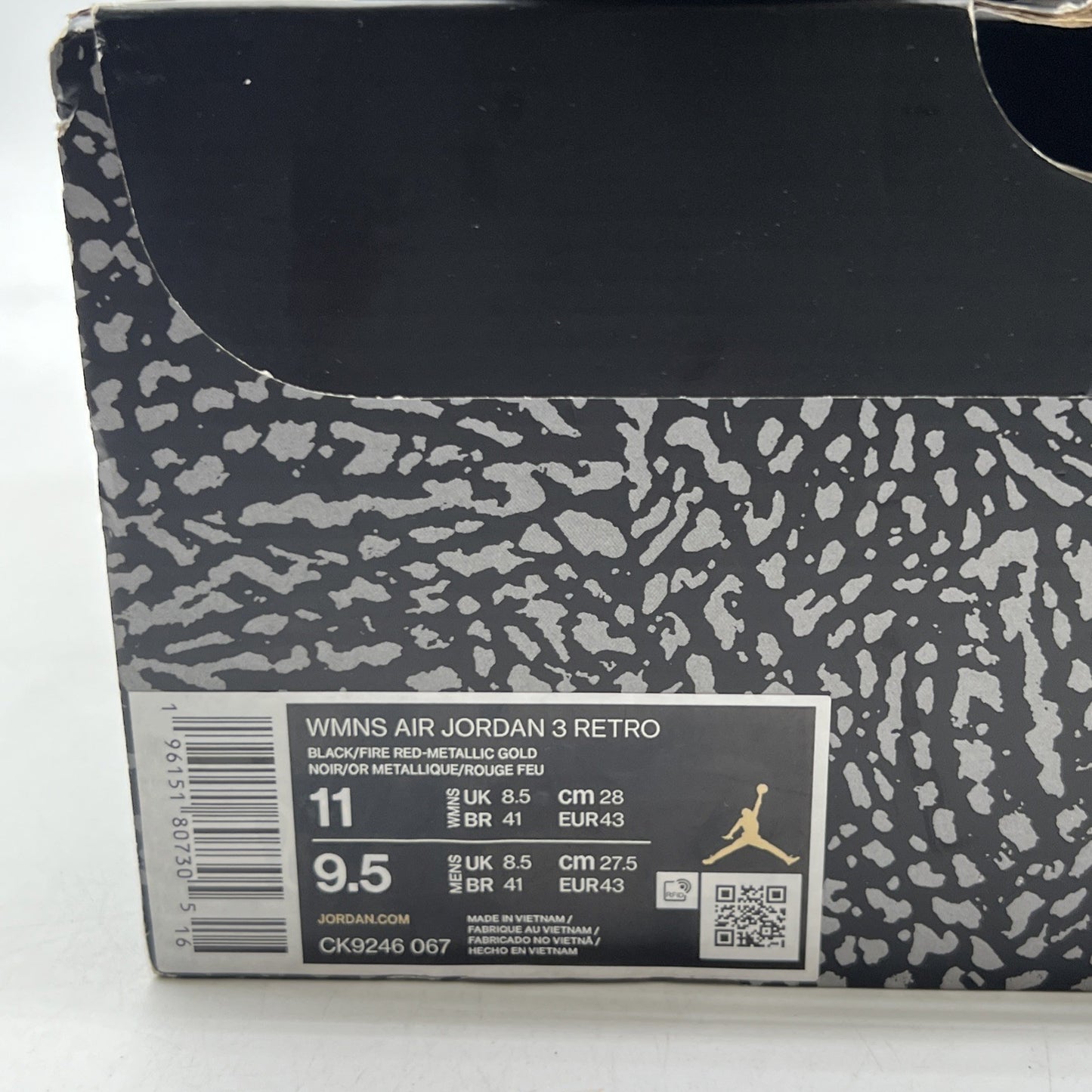Size 11 - Air Jordan 3 Retro Mid Black Gold W (CK9246-067)