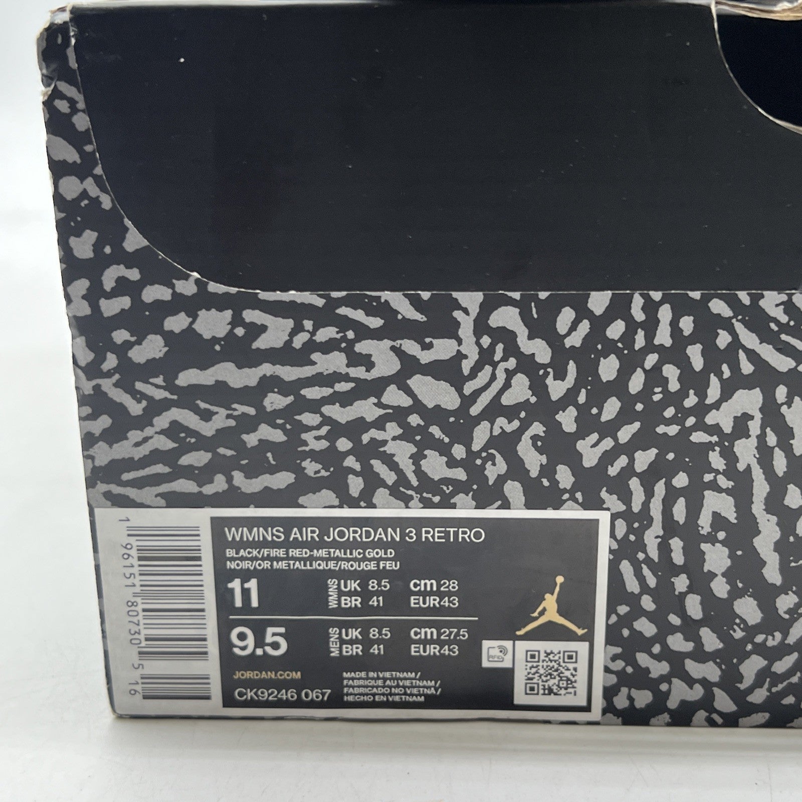 Size 11 - Air Jordan 3 Retro Mid Black Gold W (CK9246-067)