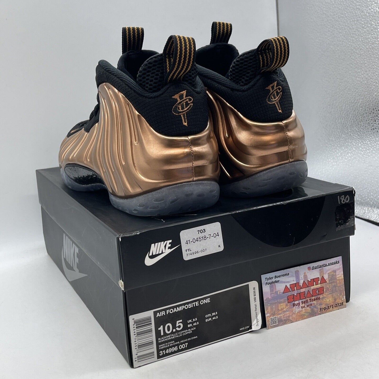 Size 10.5 - Nike Air Foamposite One 2017 Copper Orange Black Suede (314996-007)