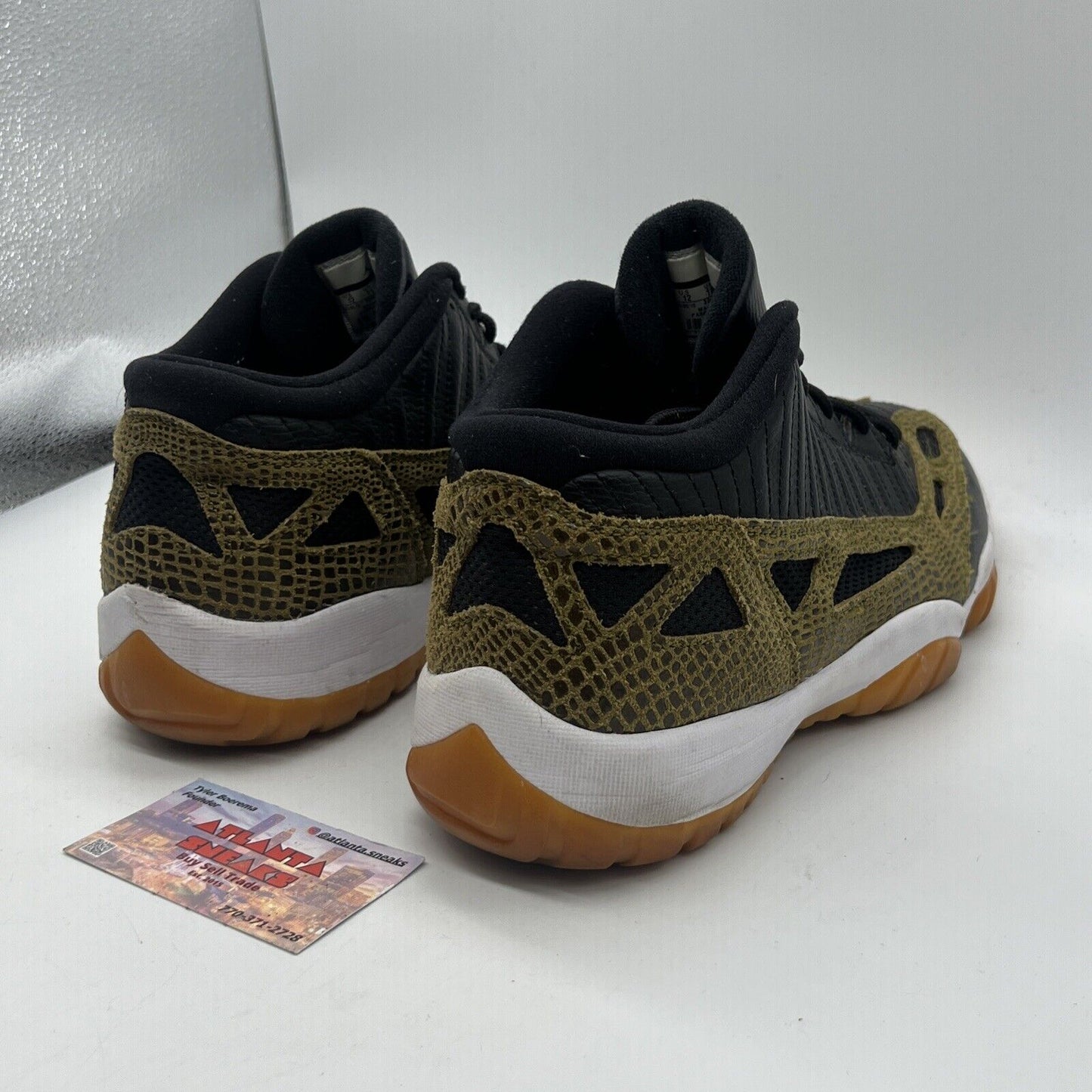 Size 12 - Air Jordan 11 IE Croc Black White Green Gum Leather Used (306008-013)