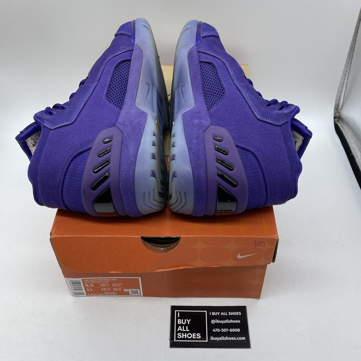 Size 9.5 - Nike Air Zoom Generation Shoes Mid Court Purple (FJ0667-500)