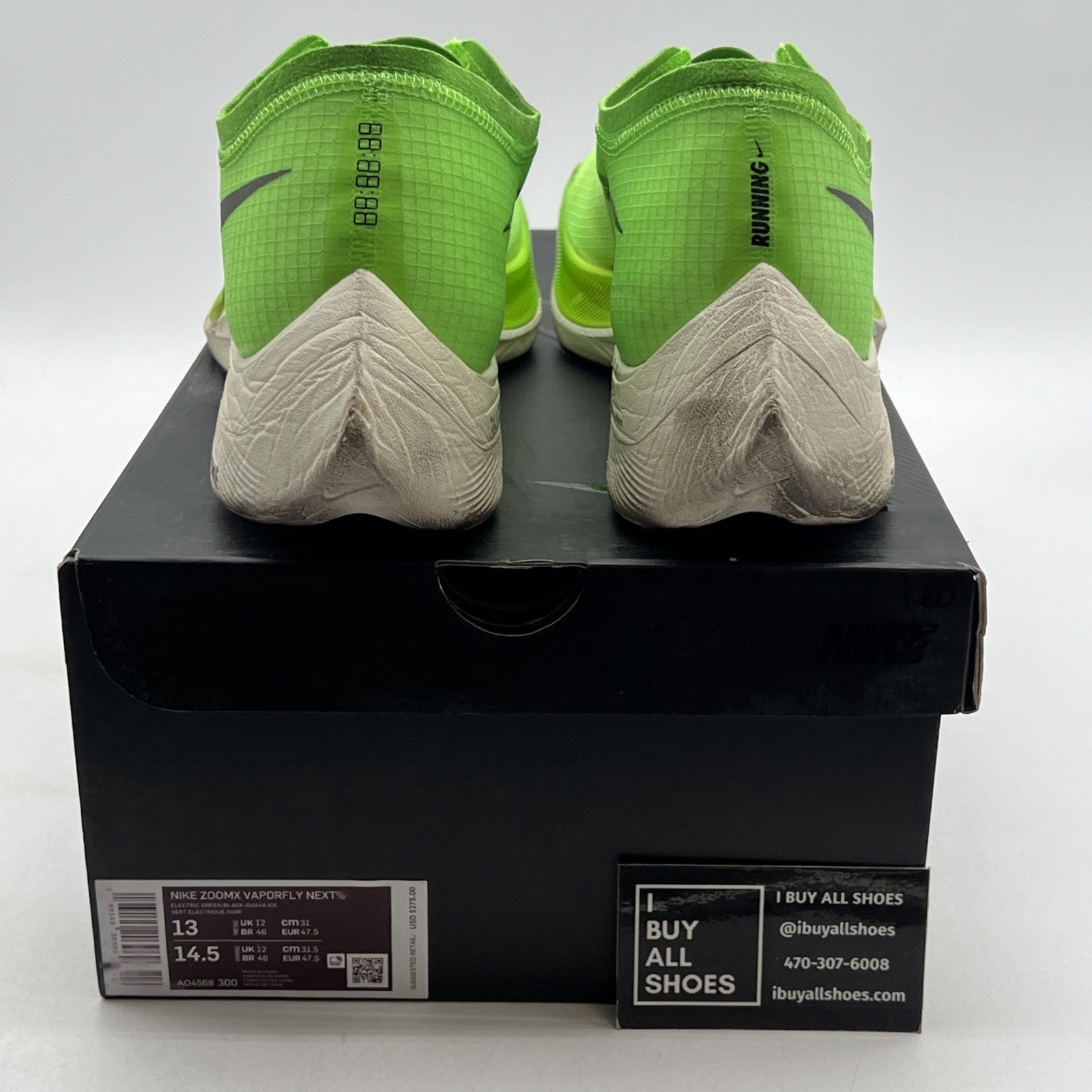 Size 13 - Nike ZoomX Vaporfly NEXT% Electric Green (AO4568-300)