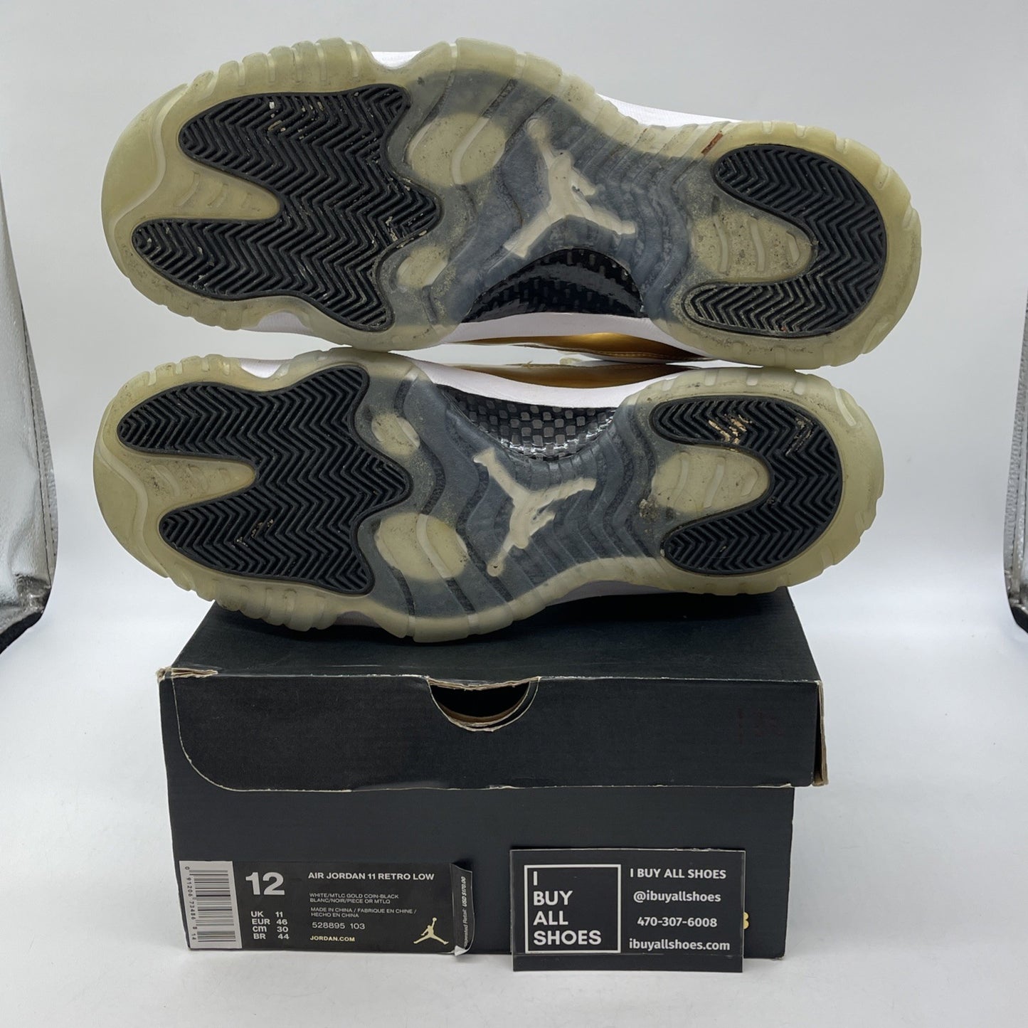 Size 12 - Air Jordan 11 Retro Low Closing Ceremony Gold Leather (528895-103)