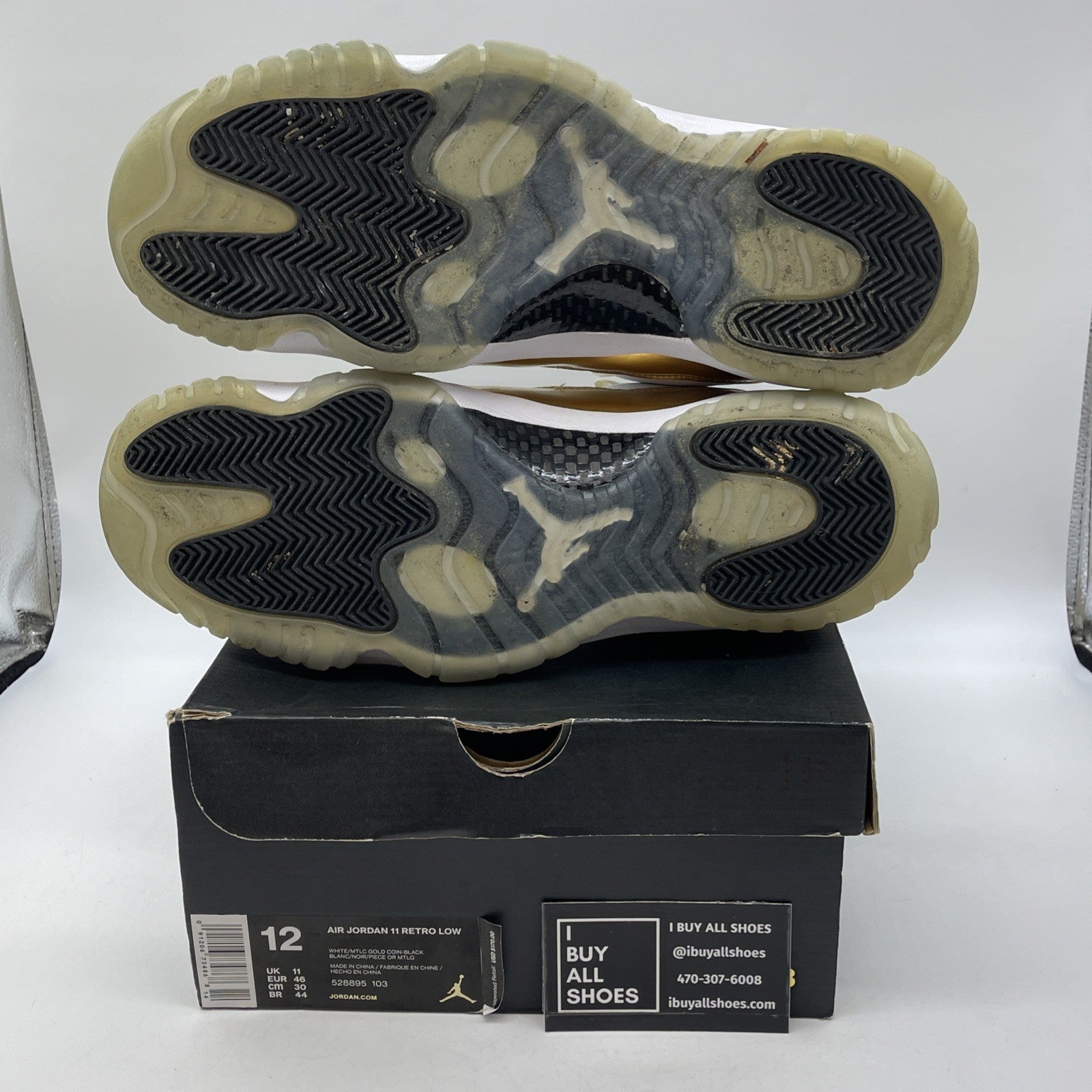 Size 12 - Air Jordan 11 Retro Low Closing Ceremony Gold Leather (528895-103)