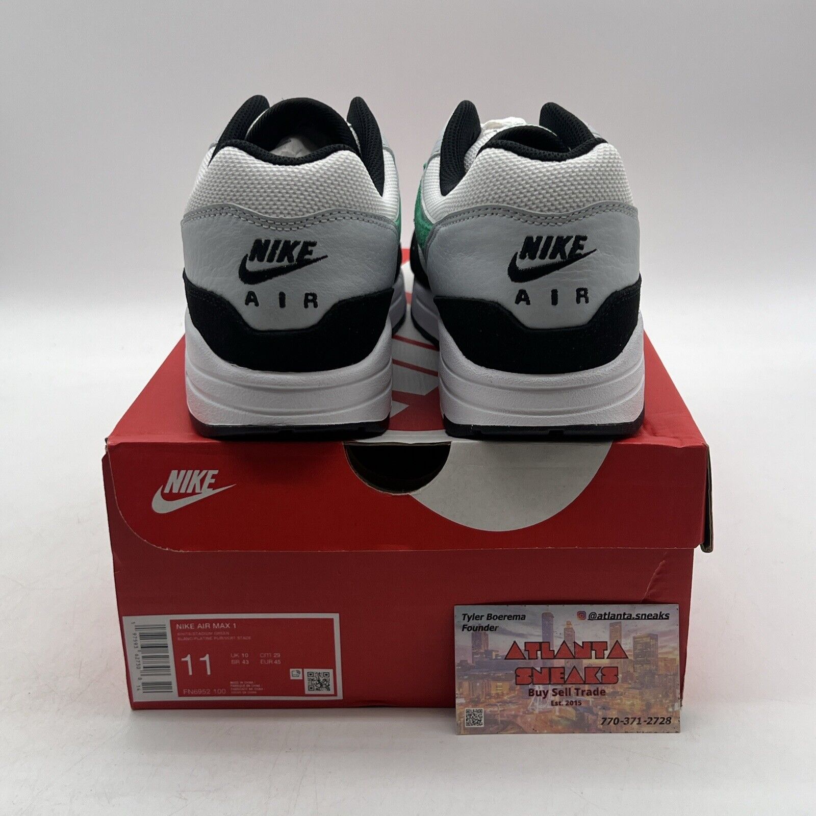 Size 11 - Nike Air Max 1 Low Stadium Green White Black Suede  (FN6952-100)