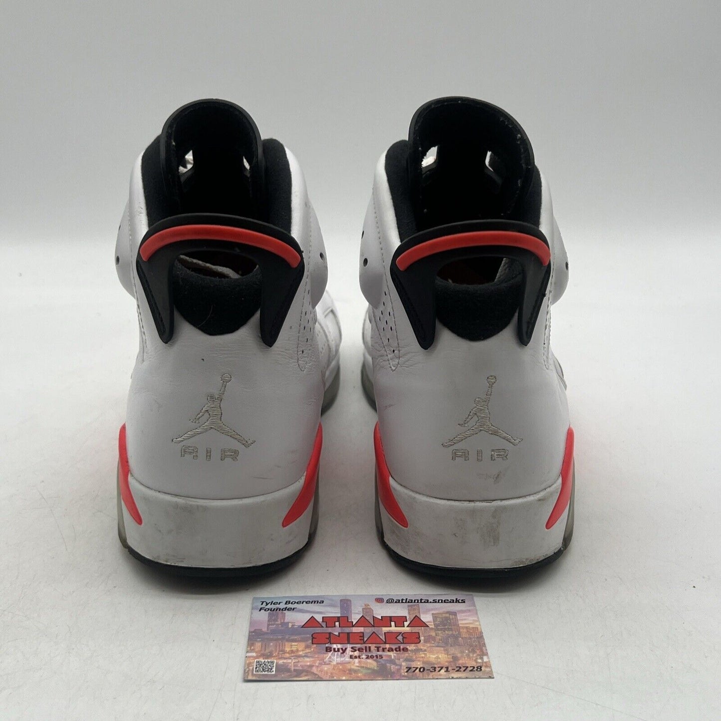 Size 11 - Air Jordan 6 Retro 2014 White Infrared Black Leather (384664-123)