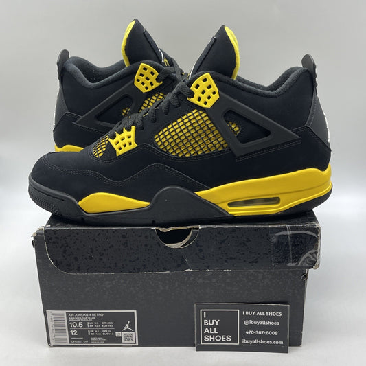 Size 10.5 - Jordan 4 Retro Mid Thunder Yellow Black White Suede (DH6927-017)