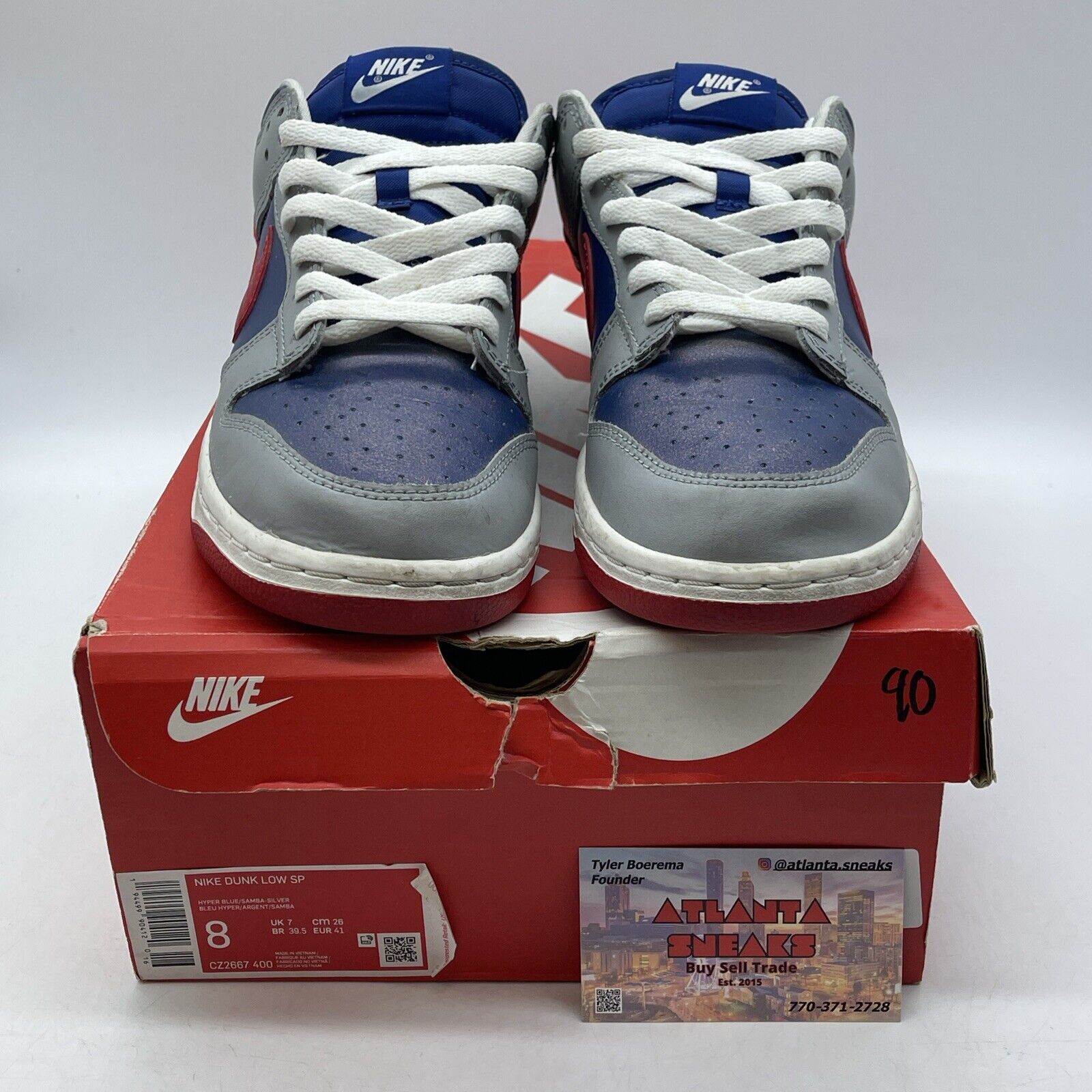 Size 8 - Nike Dunk Retro 2020 Low Samba Grey White Red Leather (CZ2667-400)