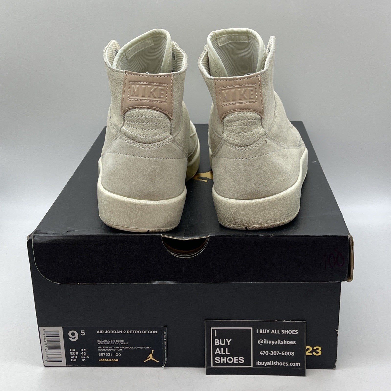 Size 9.5 - Air Jordan 2 Retro Deconstructed Sail Tan Suede Leather (897521-100)