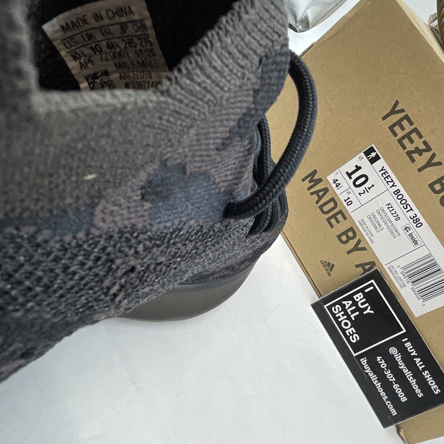 Size 10.5 - Adidas Yeezy Boost 380 Onyx Non-Reflective (FZ1270)