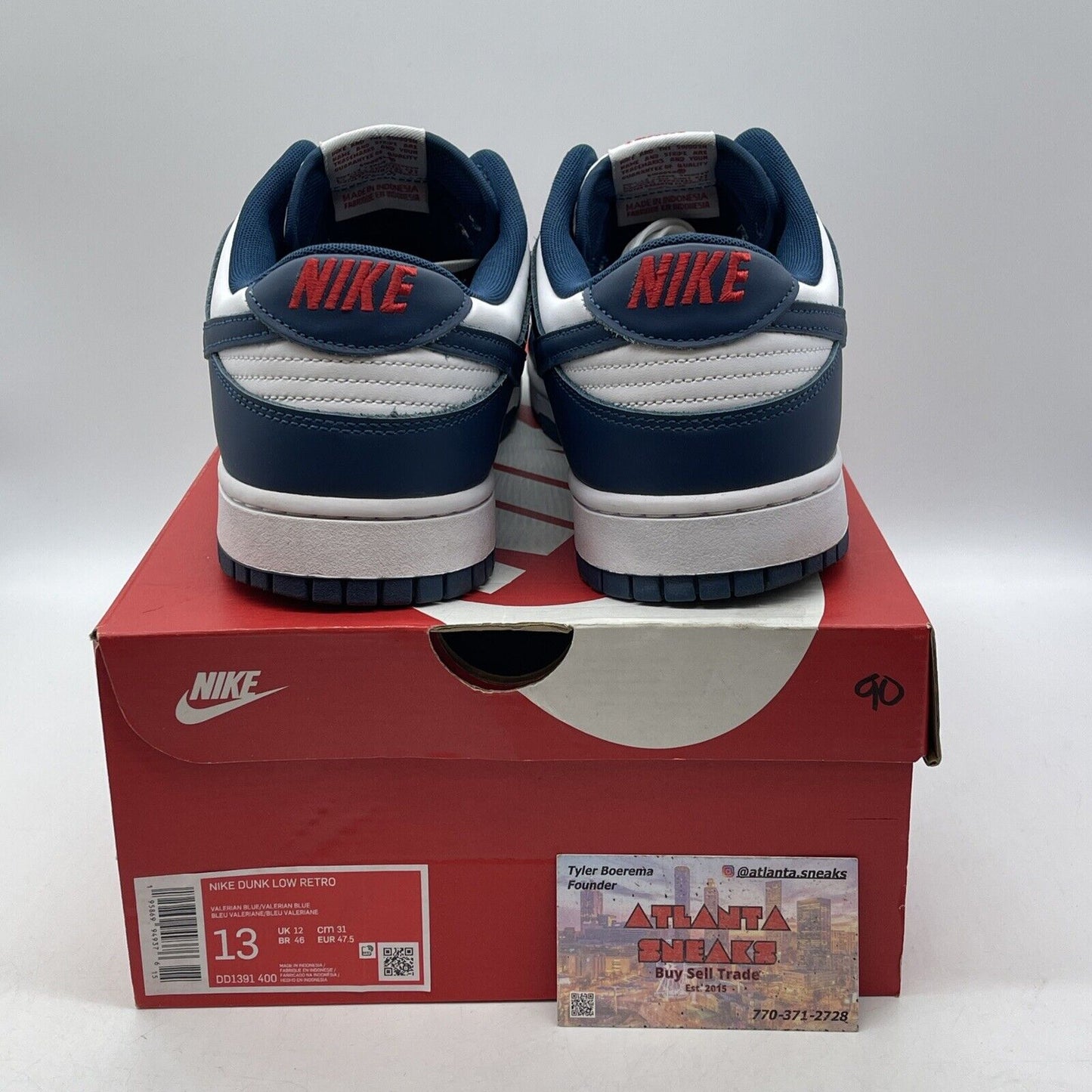 Size 13 - Nike Dunk Low Velarian Blue/White Red Leather (DD1391-400)