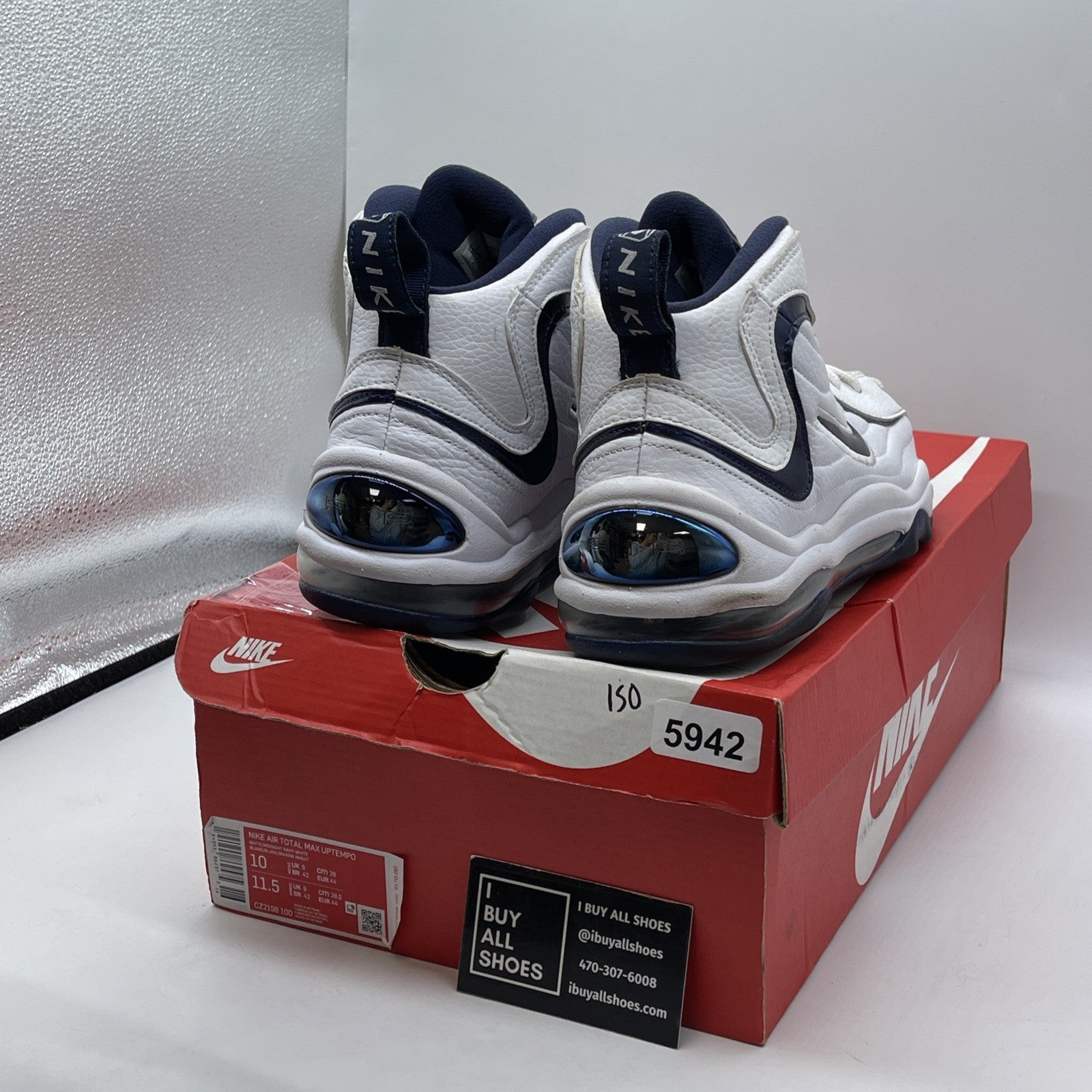 Size 10 - Nike Air Total Max Uptempo Midnight Navy White Leather (CZ2198-100)