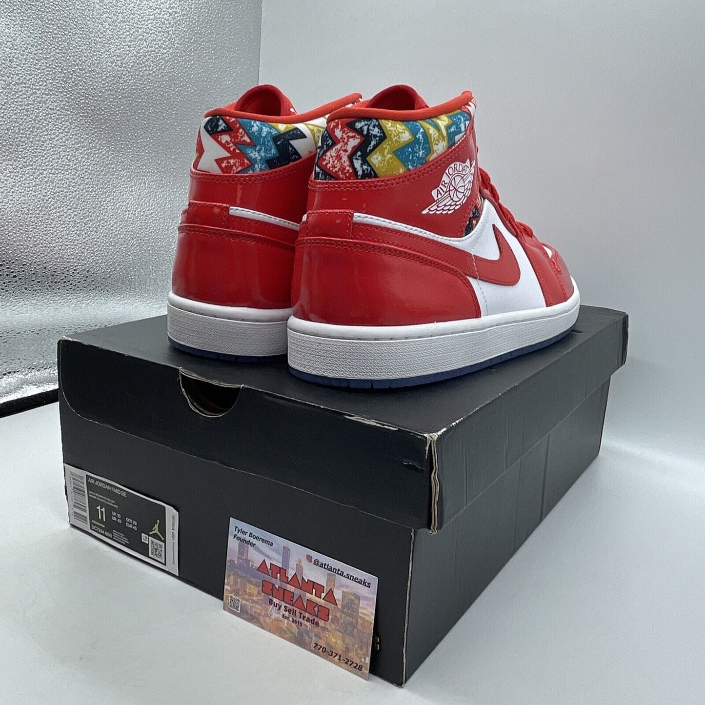 Size 11 - Air Jordan 1 Mid SE Barcelona Swearter White Red Leather (DC7294-600)