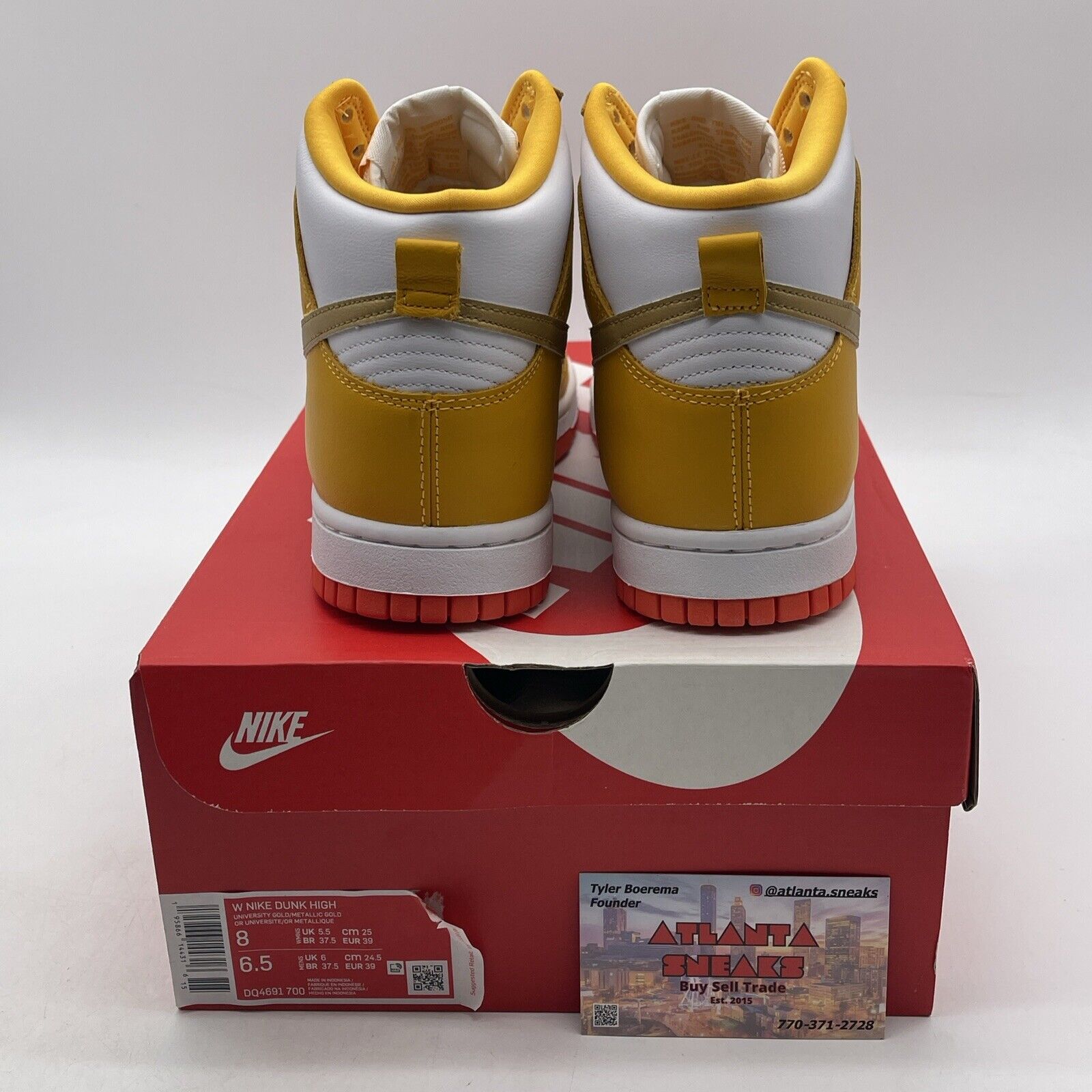 Size 8W - Nike Dunk High University Gold Orange White Leather (DQ4691-700)