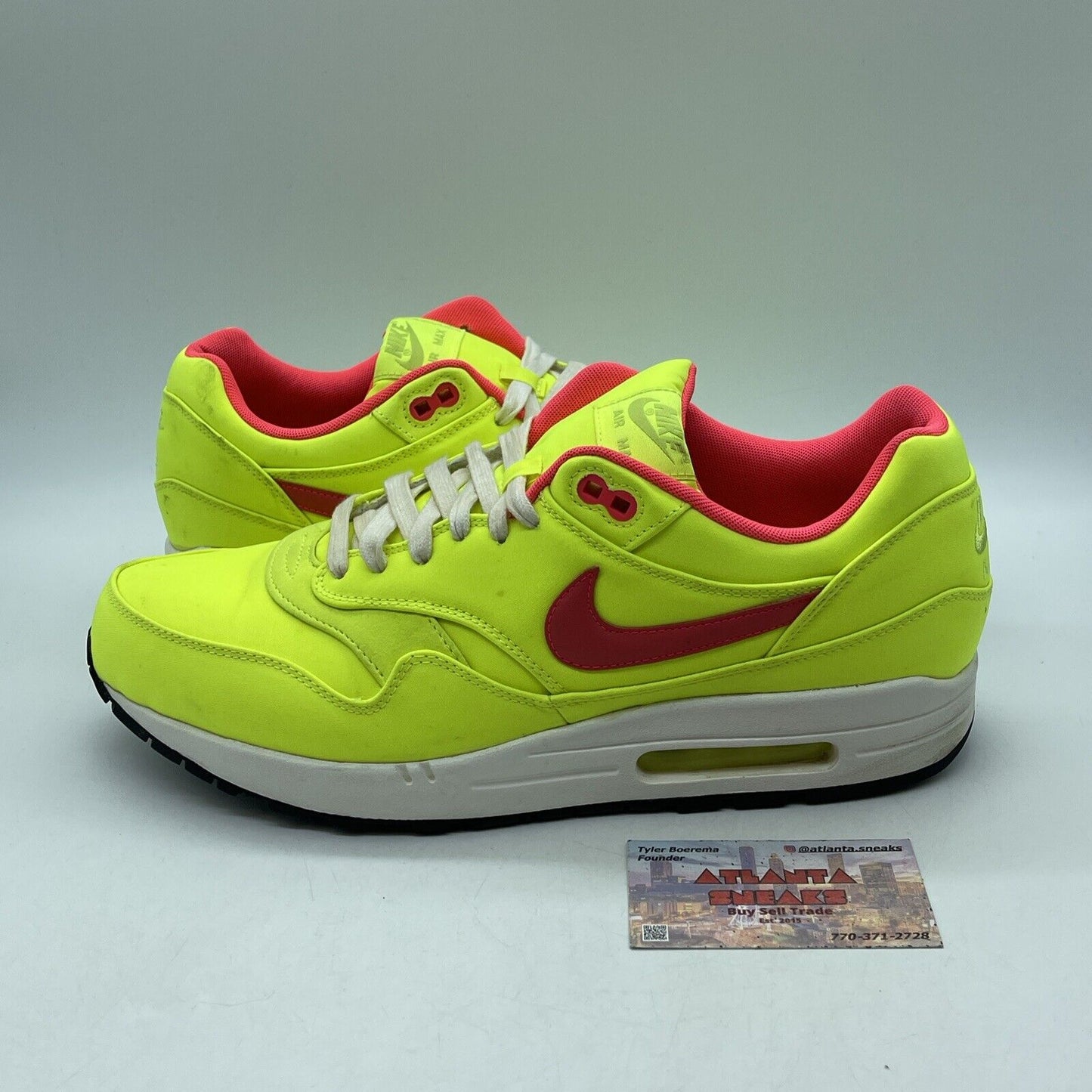 Size 12 - Nike Air Max 1 Premium Qs Magista Pack Yellow Pink Suede (665873-700)