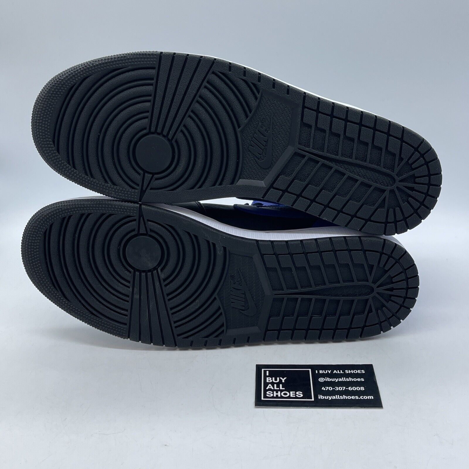 Size 12 - Jordan 1 Mid Hyper Royal 2021 Black Blue White Leather (554724-077)
