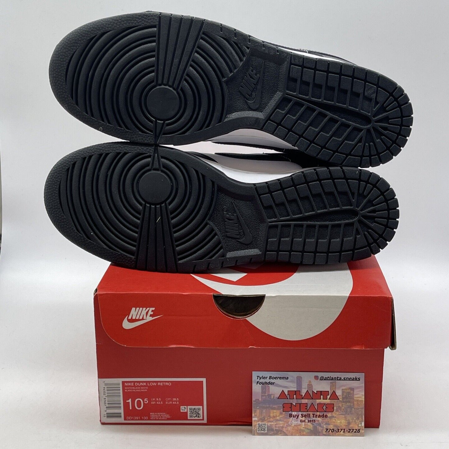 Size 10.5 - Nike Dunk Low Black White Leather (DD1391-100)