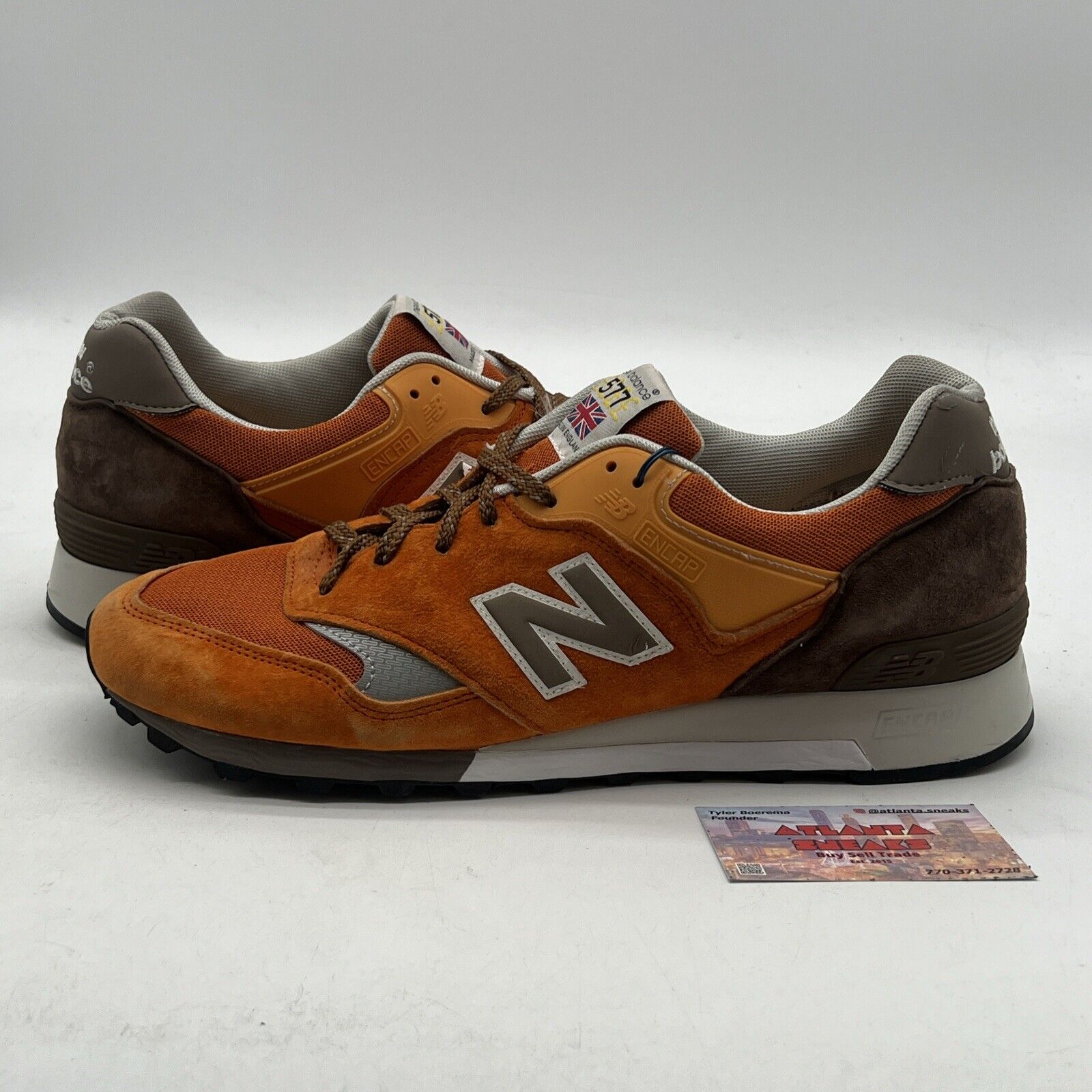 Size 11.5 - NEW BALANCE (M577ET0) 577 ENGLAND ENGLISH TENDER ORANGE BROWN WHITE