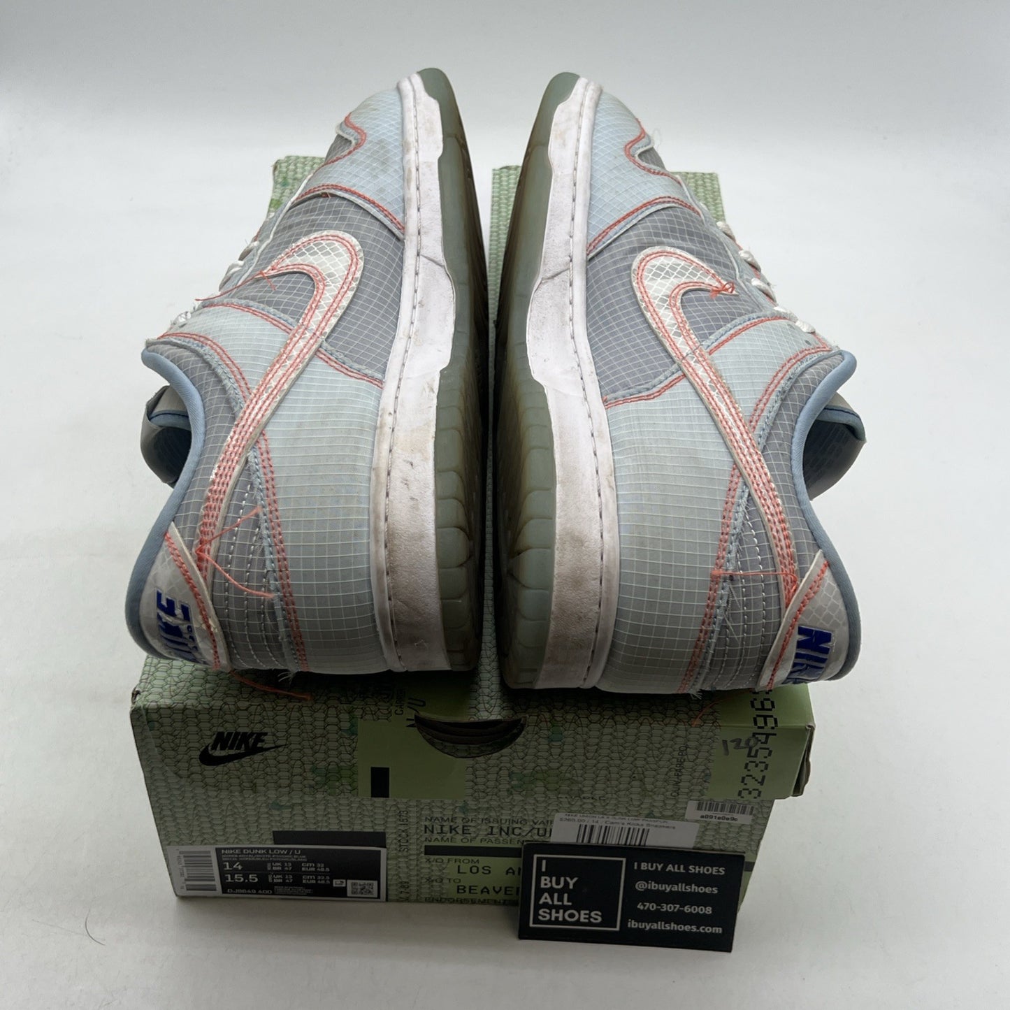 Size 14 - Nike Dunk Low x Union LA Passport Pack - Argon (DJ9649-400)