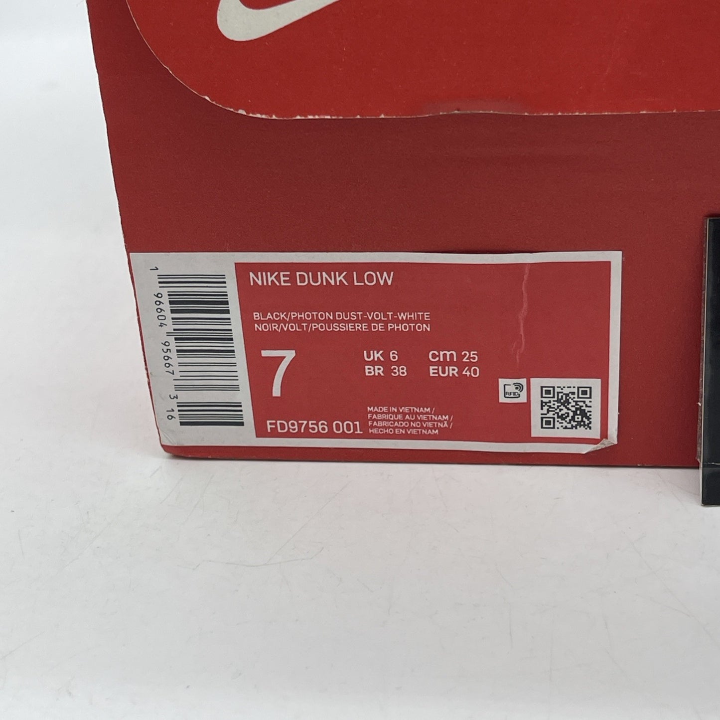 Size 7 - Nike Dunk Low Reverse Panda Neon Black Grey Leather (FD9756-001)