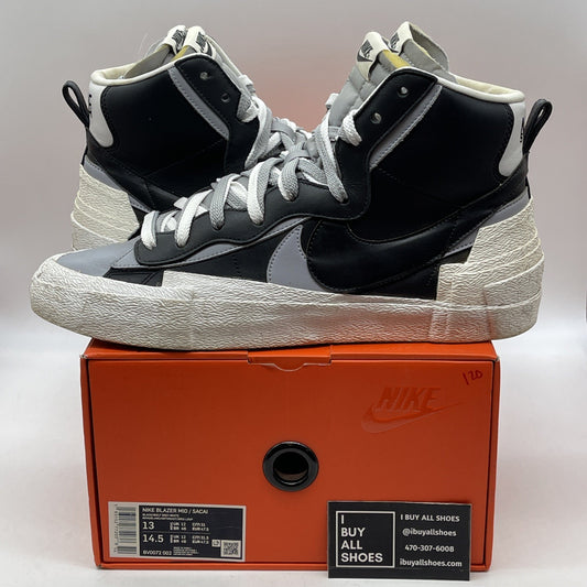 Size 13 - sacai x Nike Blazer Mid Black Grey (BV0072-002)