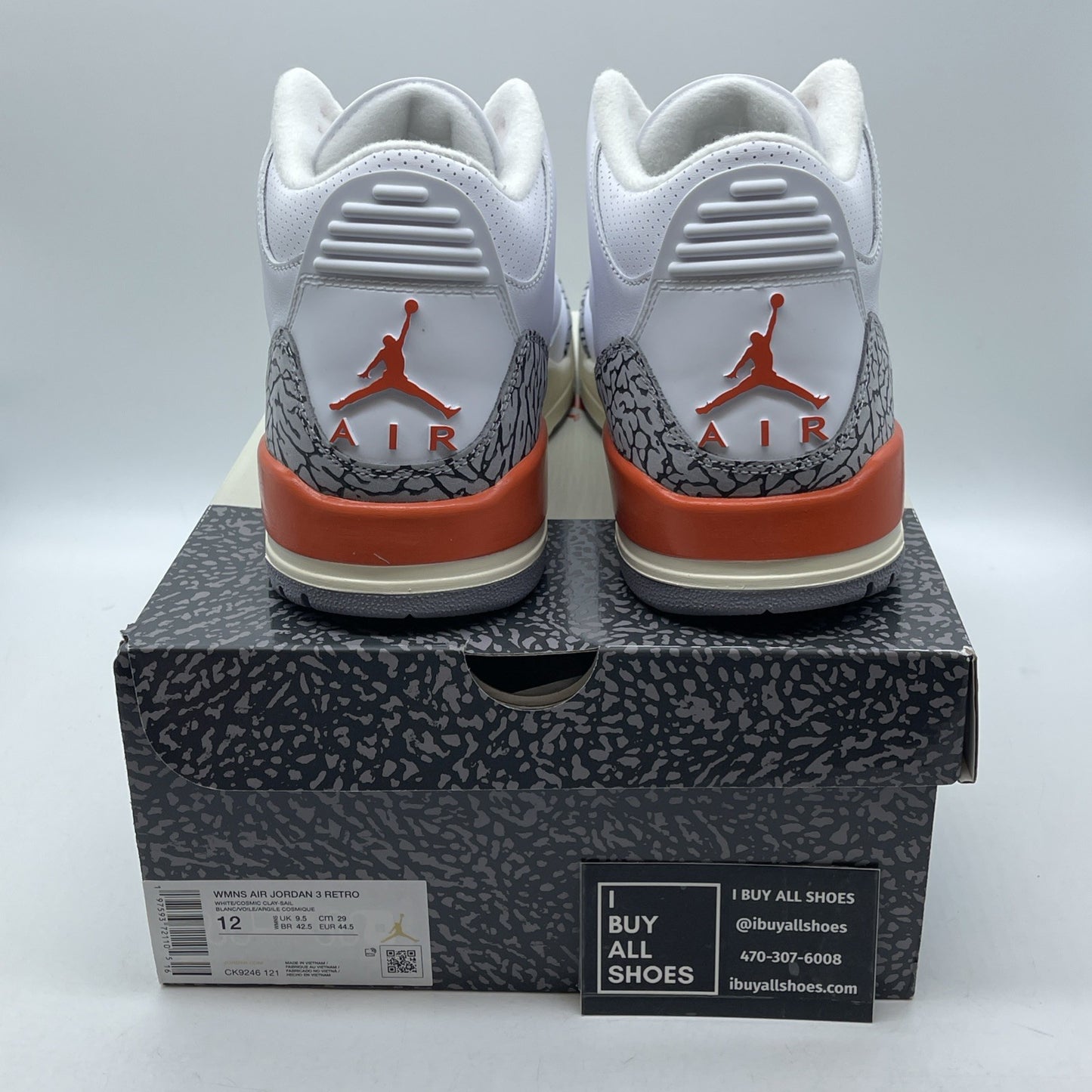 Size 12W -Nike Air Jordan 3 Retro Georgia Peach White Cosmic (CK9246-121)