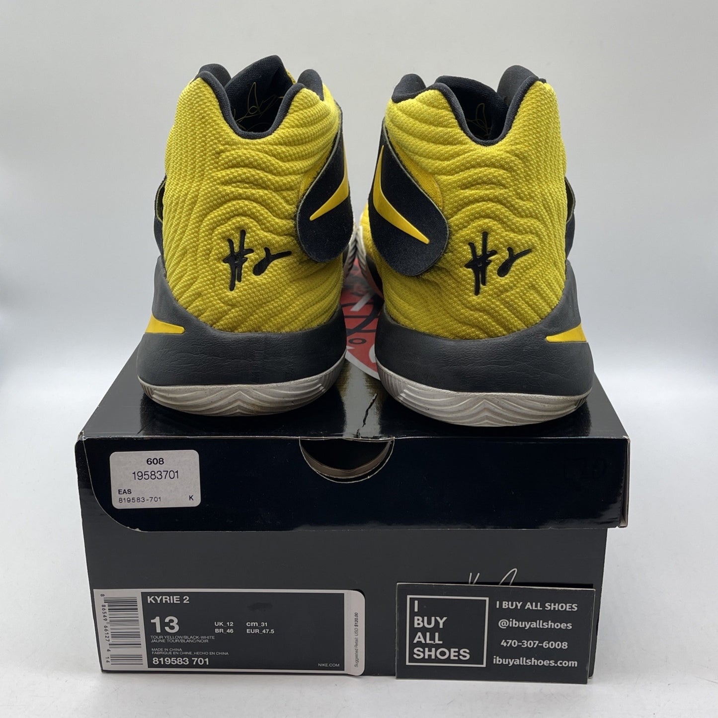 Size 13 - Nike Kyrie 2 Australia Yellow Black Suede (819583-701)