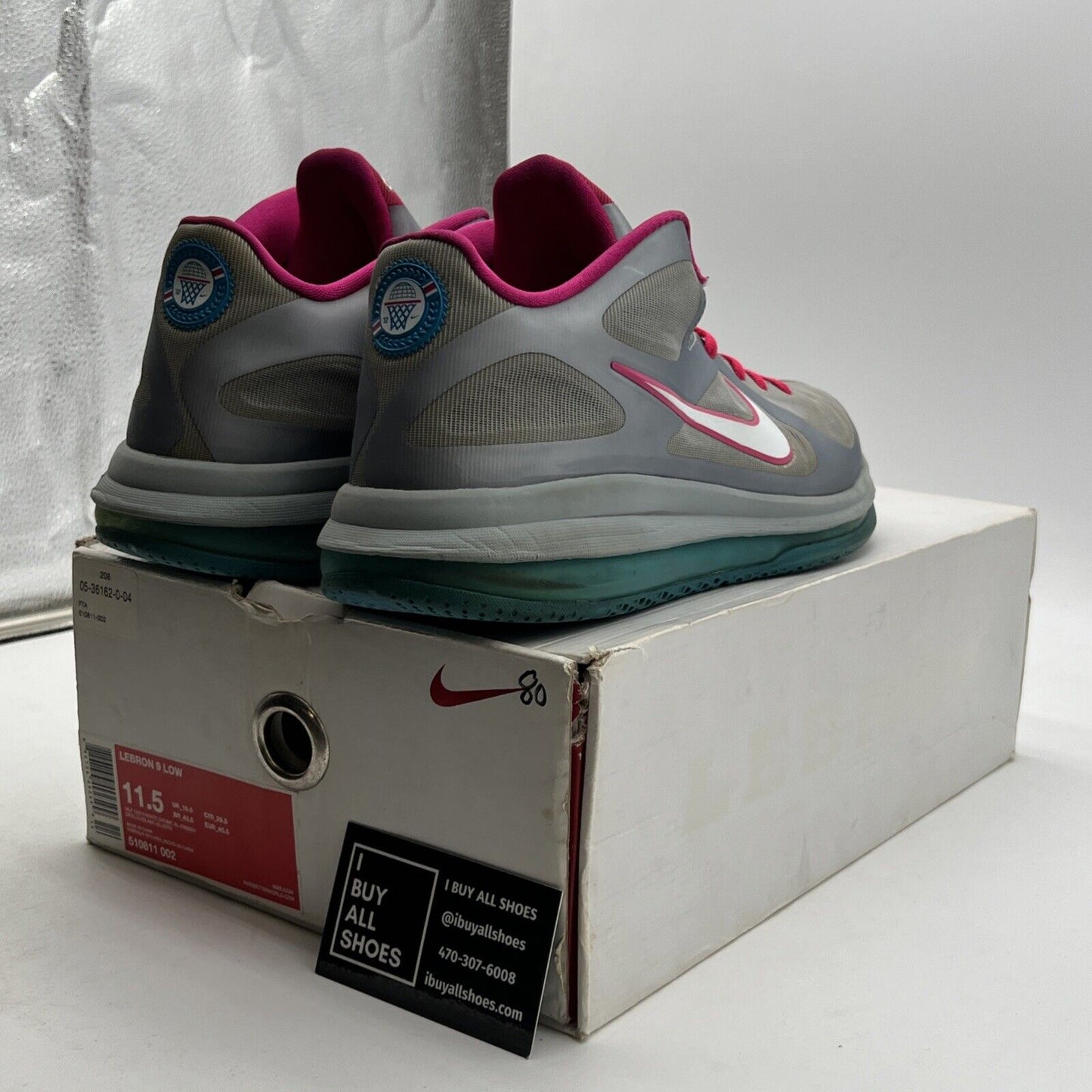 Size 11.5 - Nike LeBron 9 Low Fireberry (510811-002)