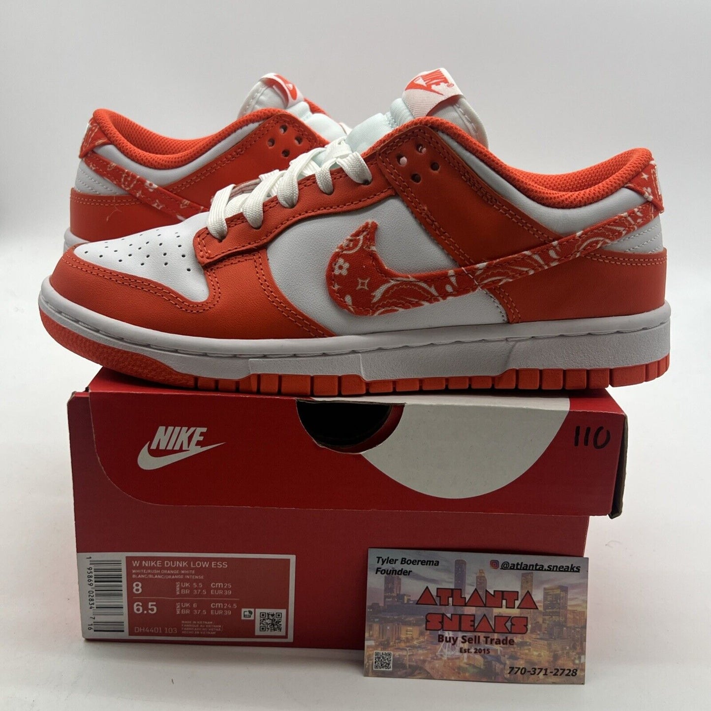 Size 8 - Nike Dunk Low Orange Paisley W (DH4401-103)