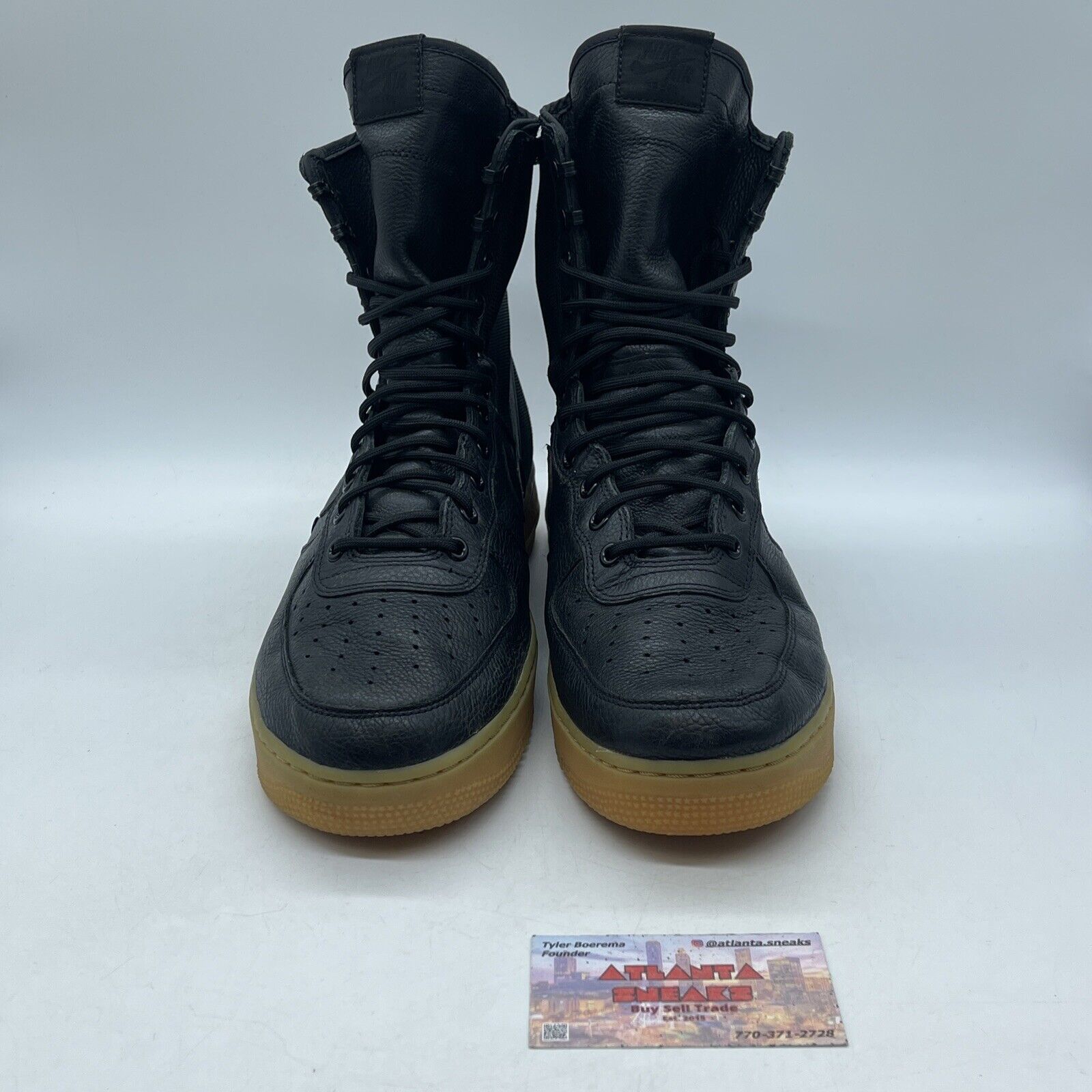 Size 11.5 - Nike SF Air Force 1 Gum Black Brown Leather Suede (859202-009)