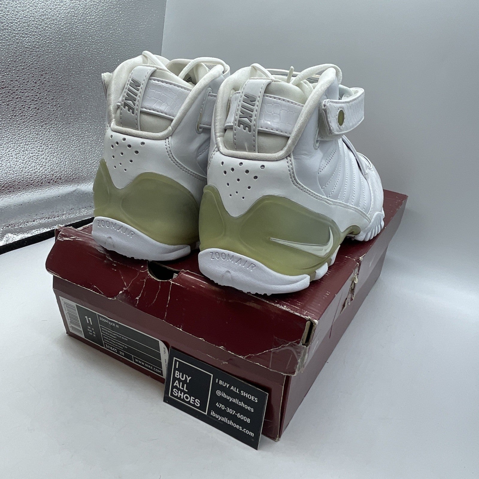 Size 11 - Nike Zoom Vick 3 White Metallic Silver (311845-111)