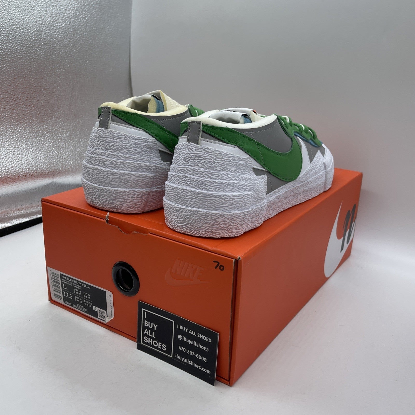 Size 11 - Nike sacai x Blazer Low Classic Green Grey White (DD1877-001)