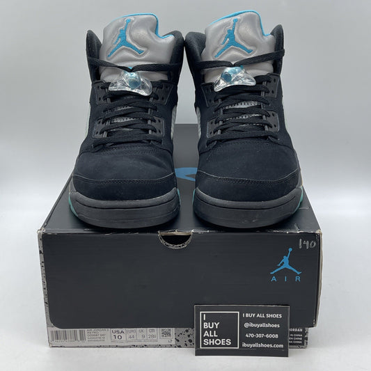 Size 10 - Jordan 5 Retro Mid Aqua Black Blue Yellow Suede (DD0587-047)