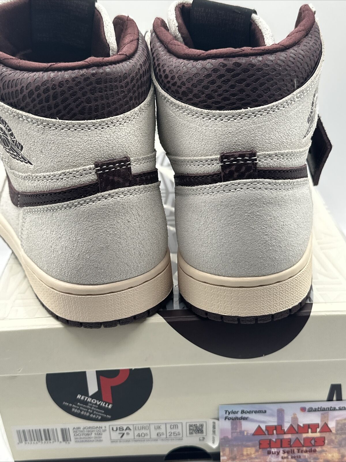 Size 7.5 - Jordan 1 High OG x A Ma Maniere White