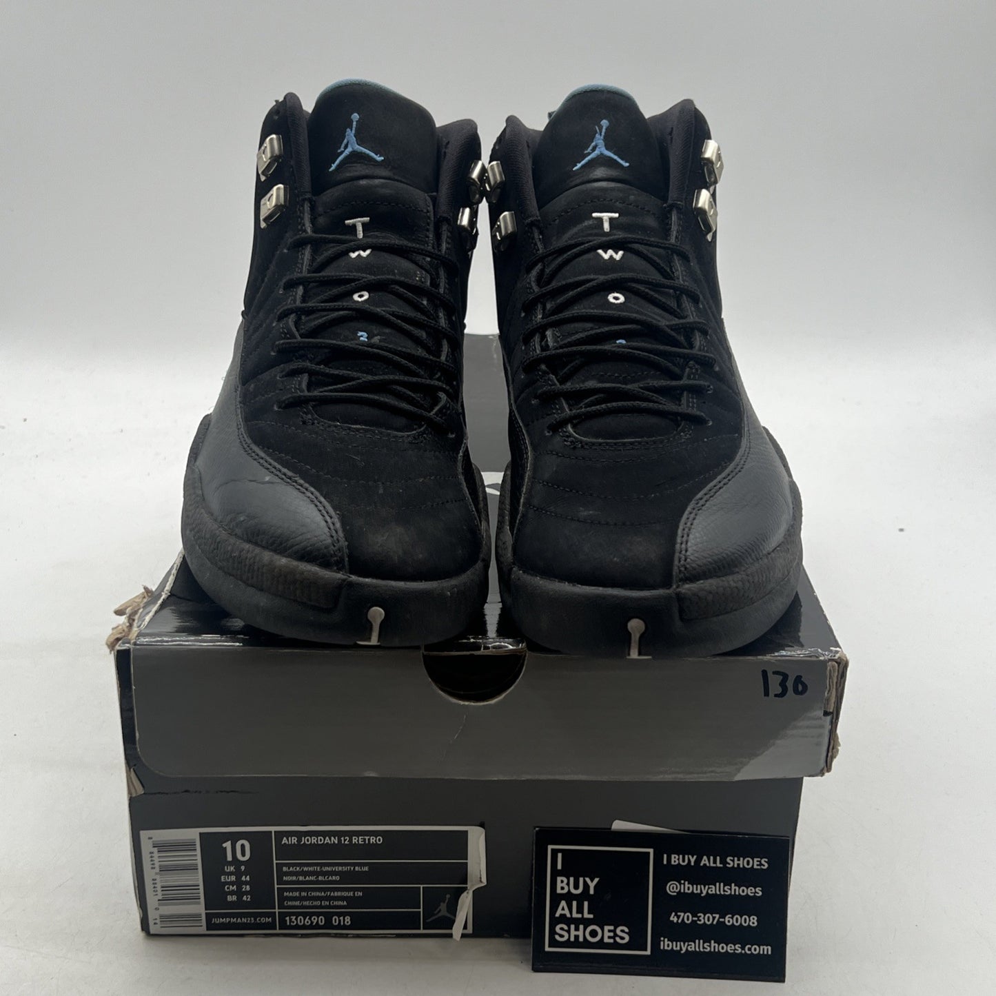 Size 10 - Air Jordan 12 Retro 2009 Nubuck (130690-018)
