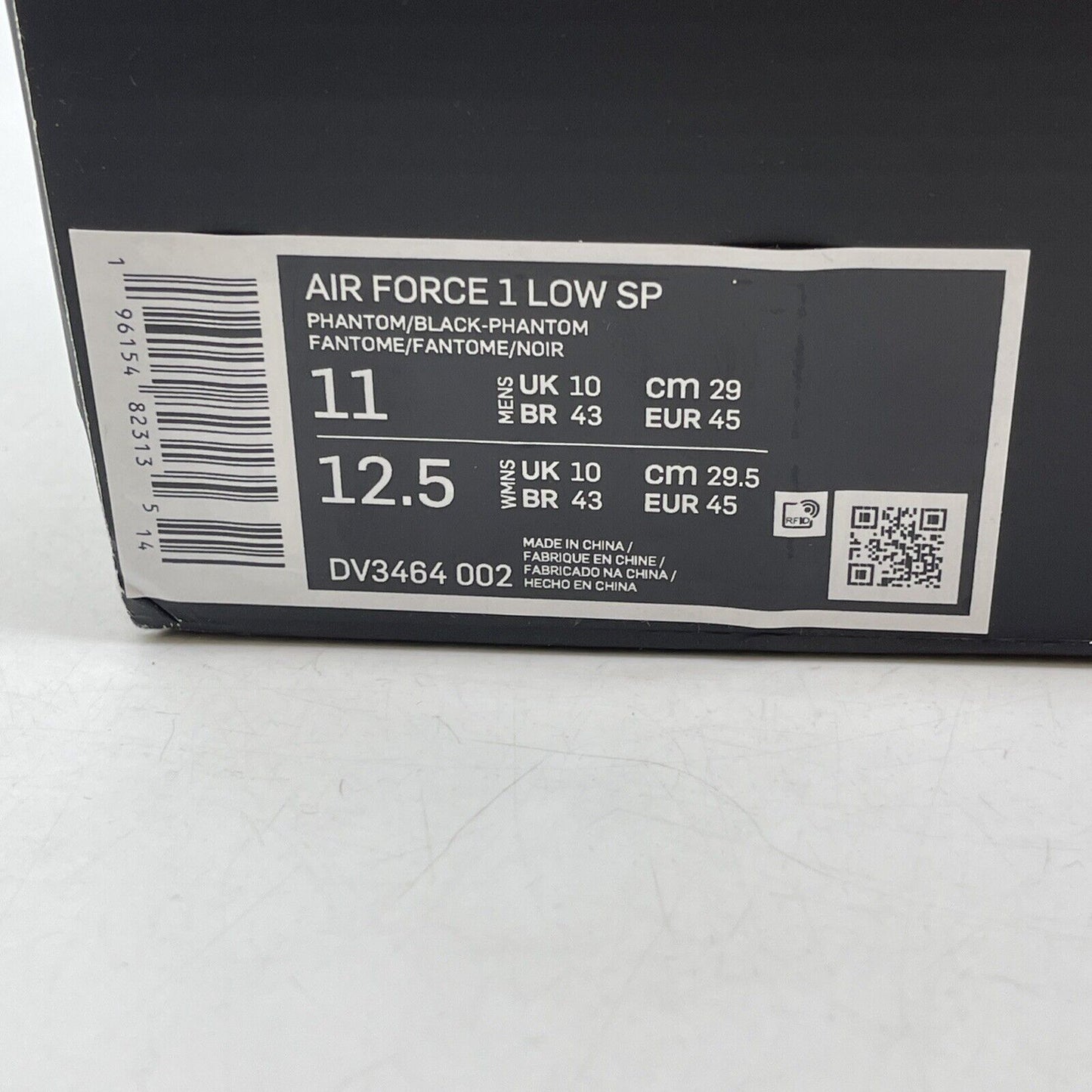 Size 11 - Nike Air Force 1 Low x AMBUSH Phantom Black White Leather (DV3464-002)