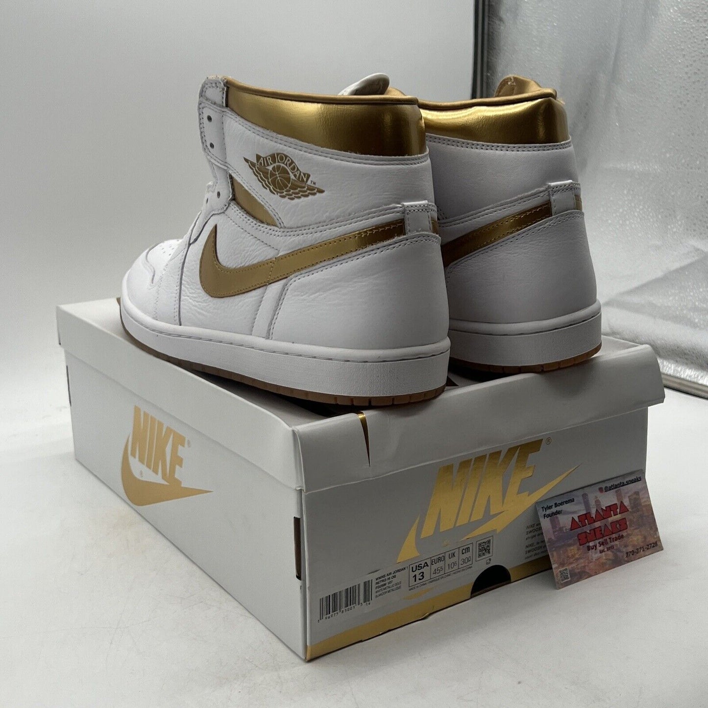 Size 13 - Air Jordan 1 Retro OG High Metallic Gold W Leather (FD2596-107)