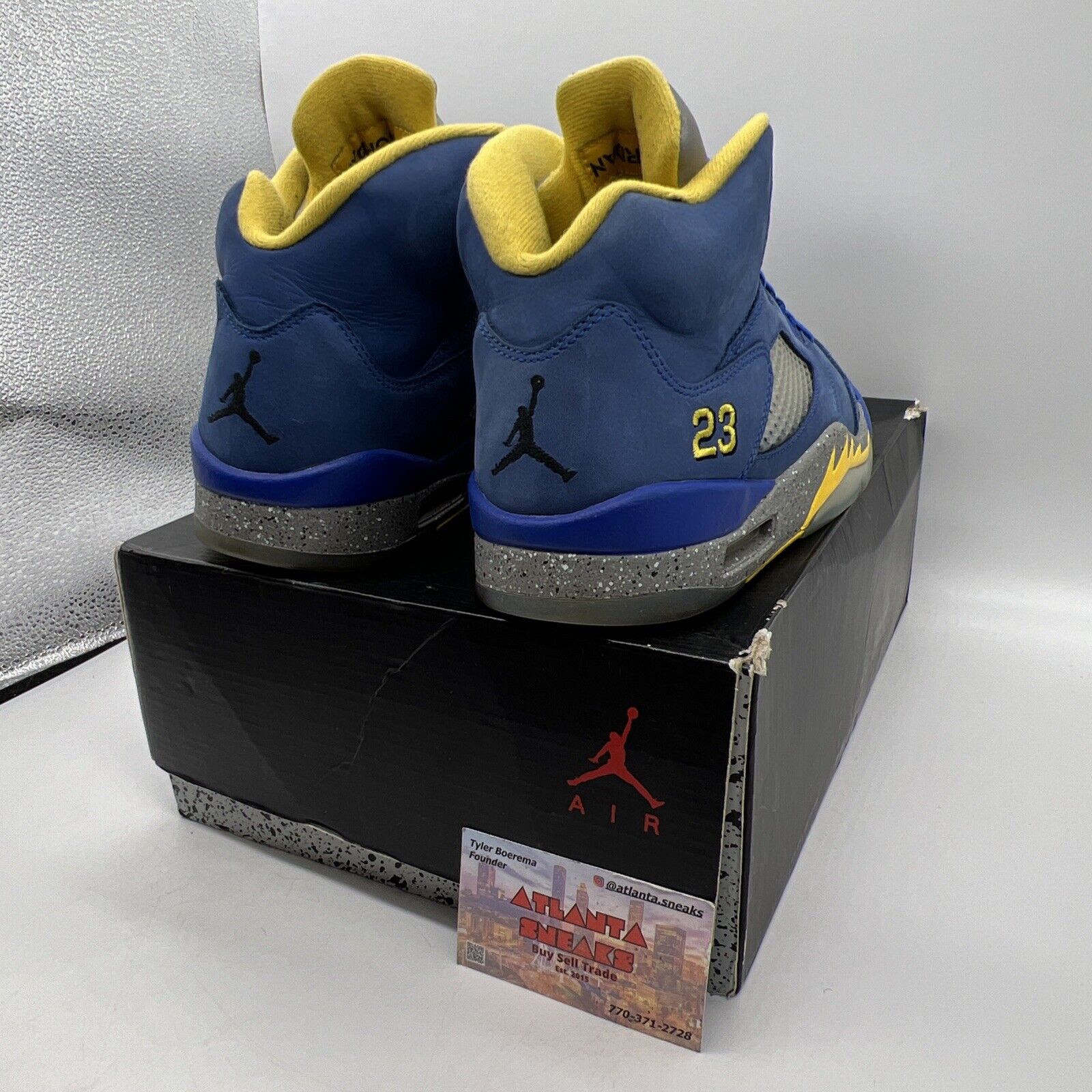 Size 9.5 - Air Jordan 5 Retro Laney Blue Yellow Suede